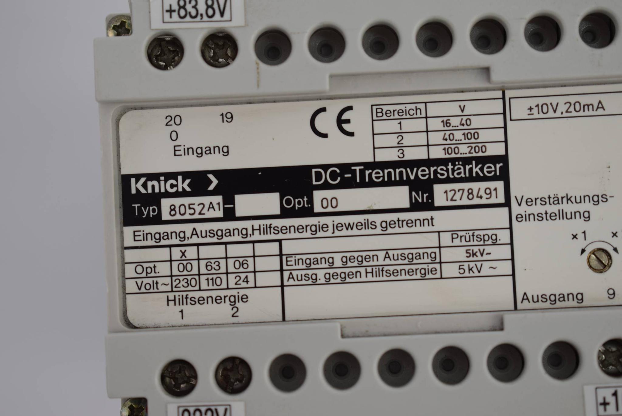 Produktfoto 3 von Knick DC-Trennverstärker 8052 A1 ( 8052A1 )