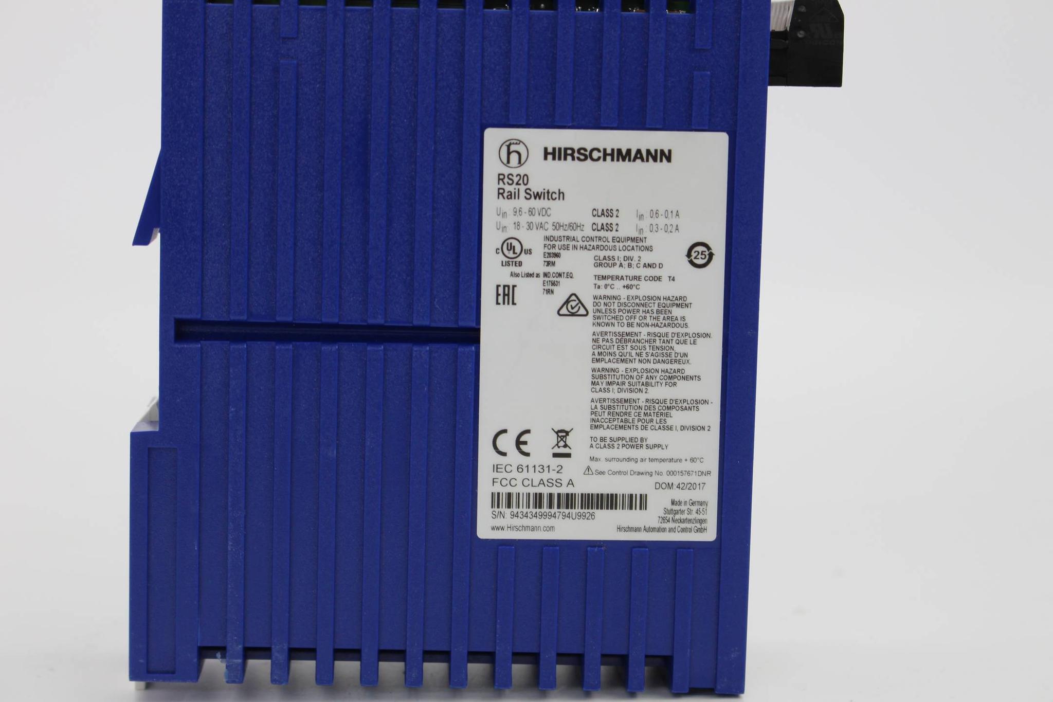 Produktfoto 2 von Hirschmann RS20 Rail Switch ( RS20-0400T1T1SDAEPH09.0.10 )