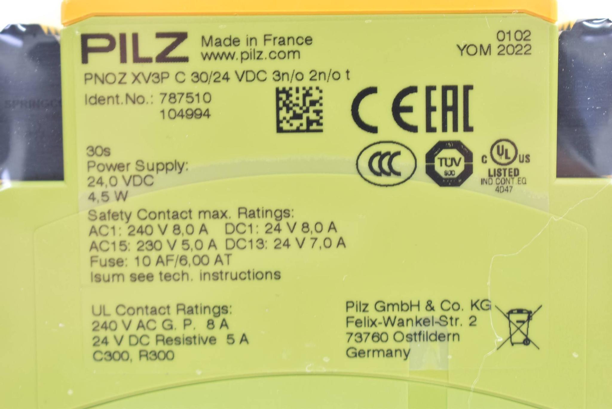 Produktfoto 3 von Pilz Sicherheitsschaltgerät PNOZ XV3P C 30/24 VDC 3n/o 2n/o t ( 787510 )