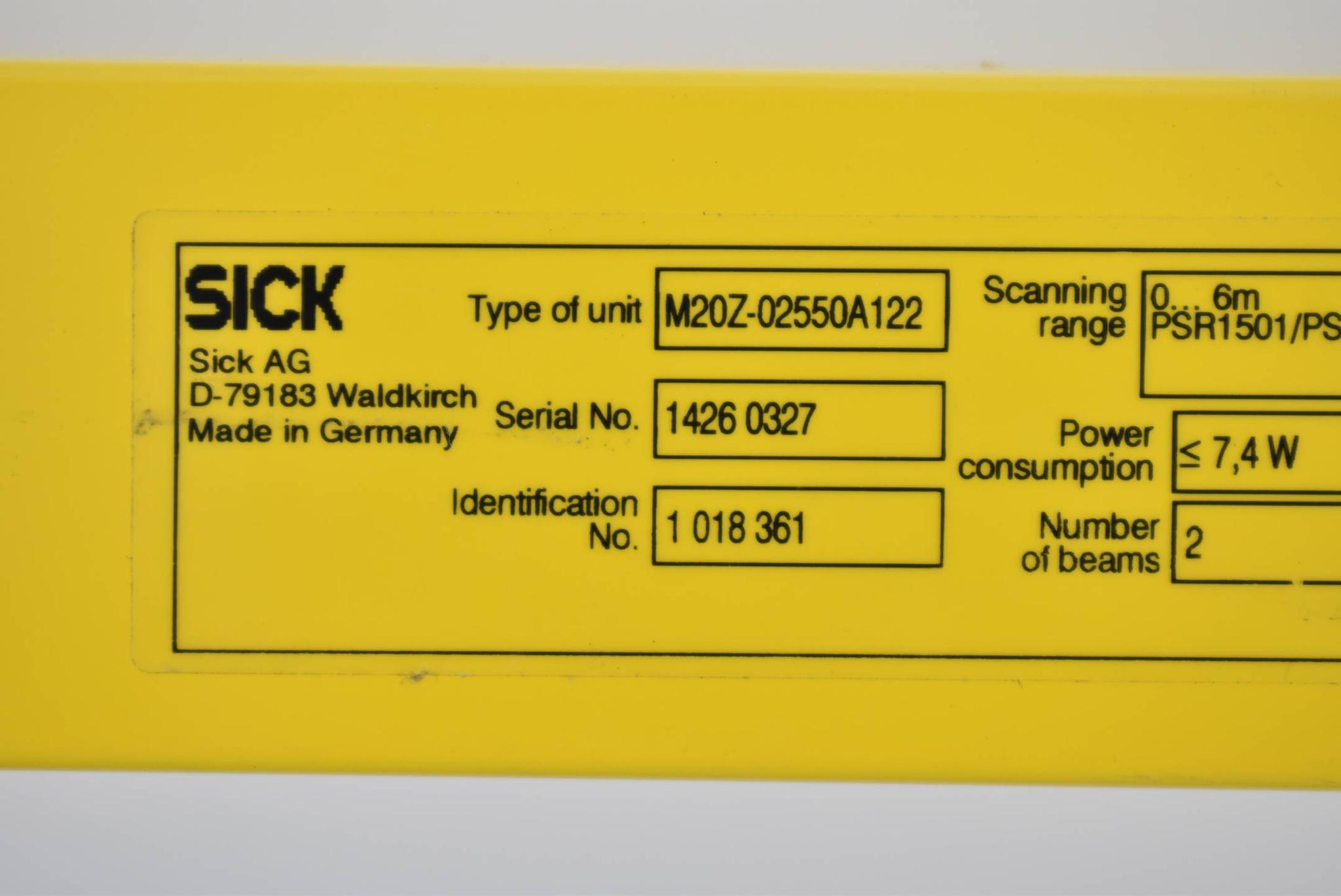 Produktfoto 2 von Sick Mehrstrahl-Sicherheits-Lichtschranke M 2000 Z M20Z-02550A122