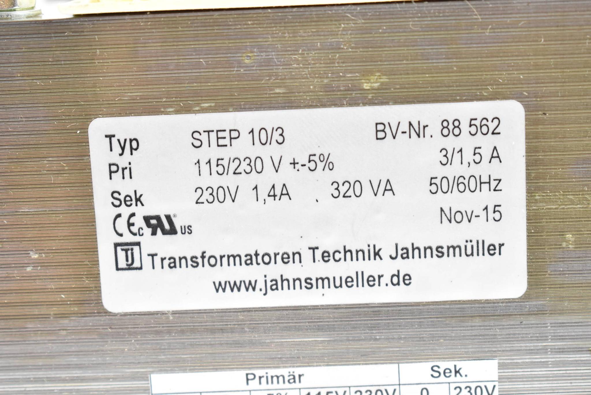 Produktfoto 2 von Jahnsmüller Transformator STEP 10/3 ( 88562 )