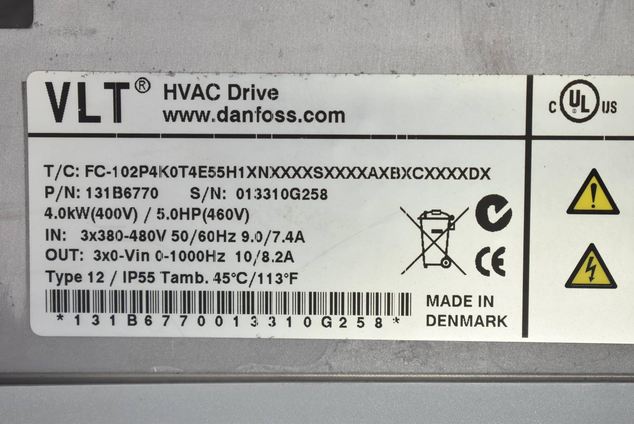 Produktfoto 4 von Danfoss VLT HVAC Drive FC-102P4K0T4E55H1XNXXXXSXXXXAXBXCXXXXDX ( 131B6770 )