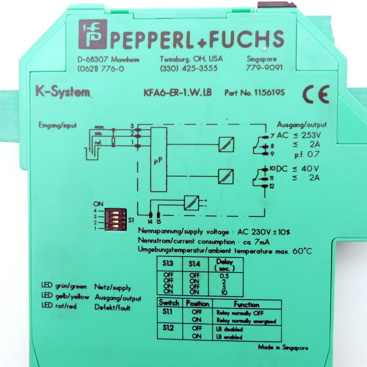 Produktfoto 2 von PEPPERL+FUCHS Schaltverstärker KFA6-ER-1.W.LB