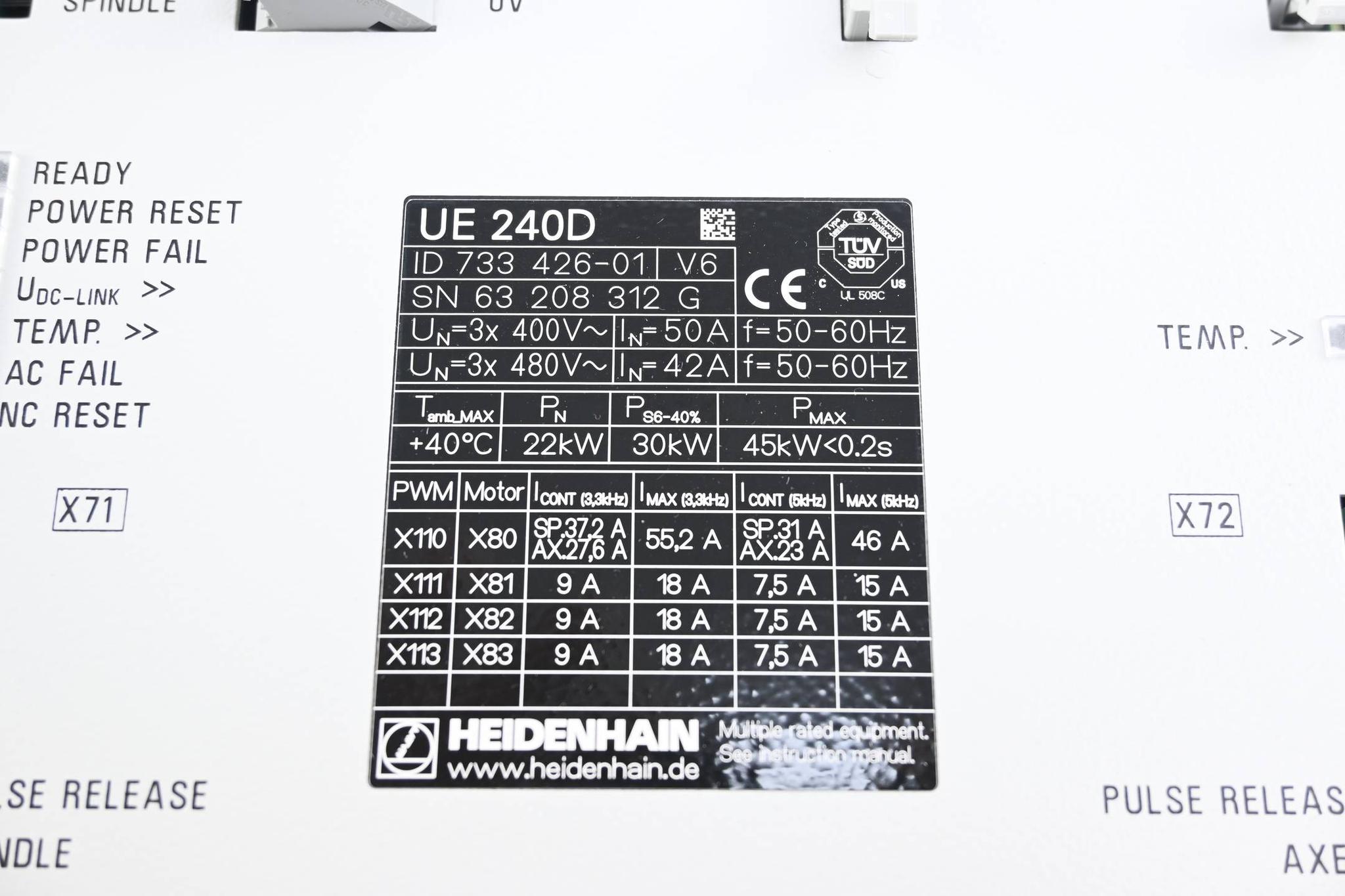 Produktfoto 4 von Heidenhain Kompaktumrichter UE 240D ( 733426-01 ) Vers. V6