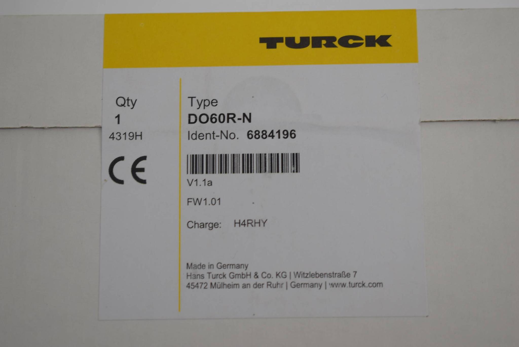 Produktfoto 1 von Turck 6 Kanal Relaismodul DO60R-N 6884196 ( 4319H ) Charge: H4RHY