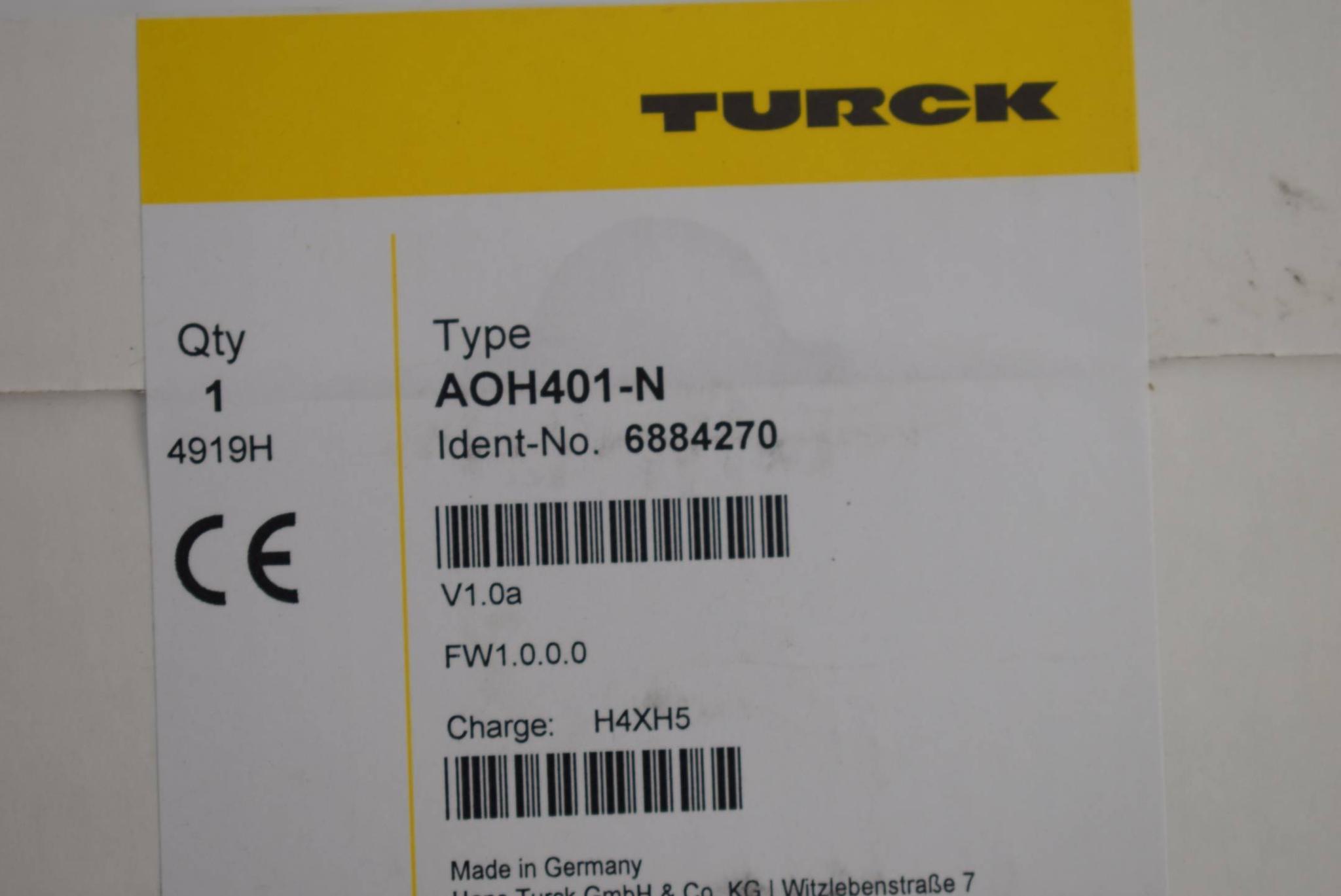 Turck 4 kanal AO HART AOH401-N ( 4619H ) Charge: H4XH5 6884270