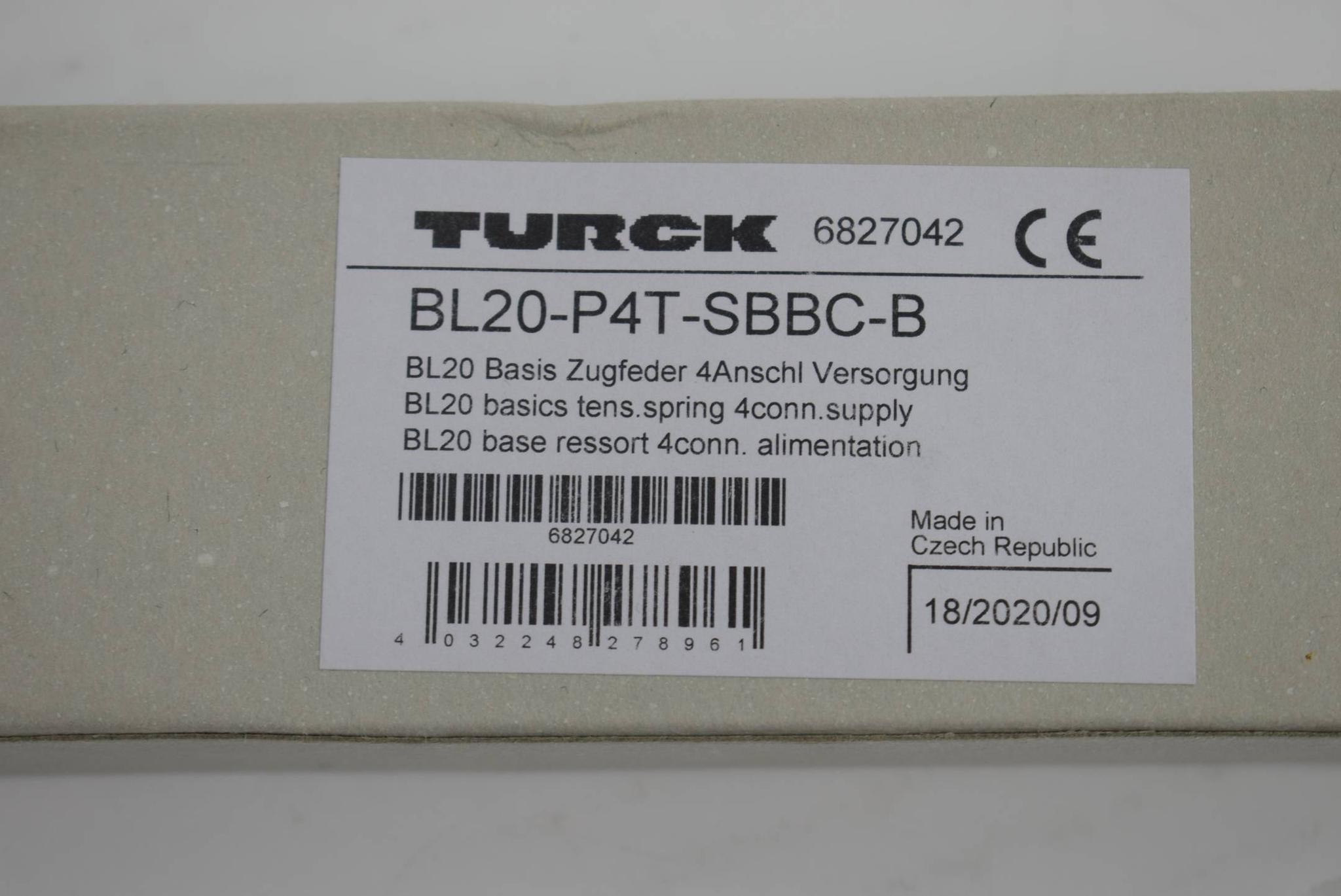 Produktfoto 4 von Turck Basis Zugfeder 4 Anschluss Versorgung BL20-P4T-SBBC-B 6827042