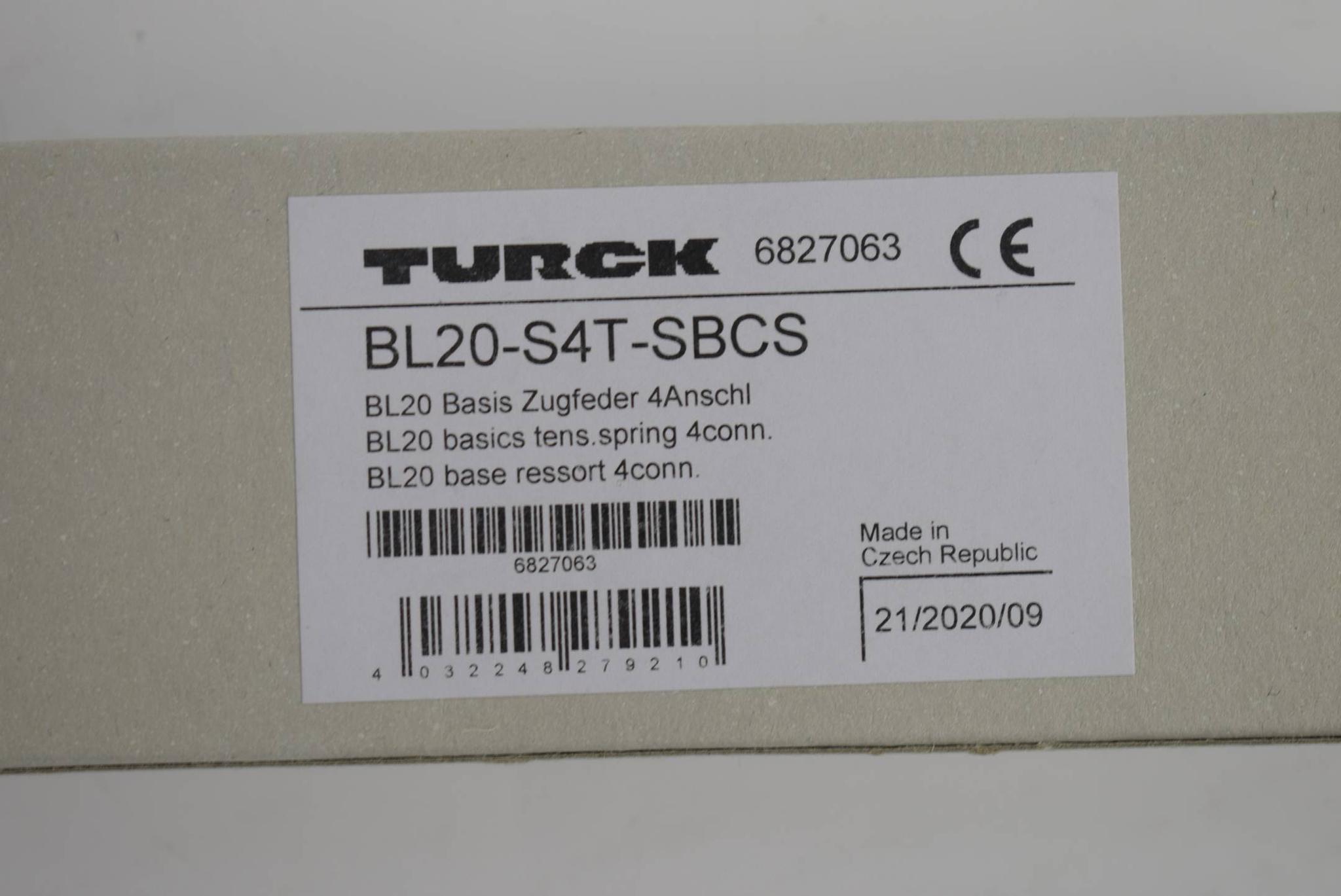 Produktfoto 4 von Turck Basis Zugfeder 4 Anschluss BL20-S4T-SBCS 6827063