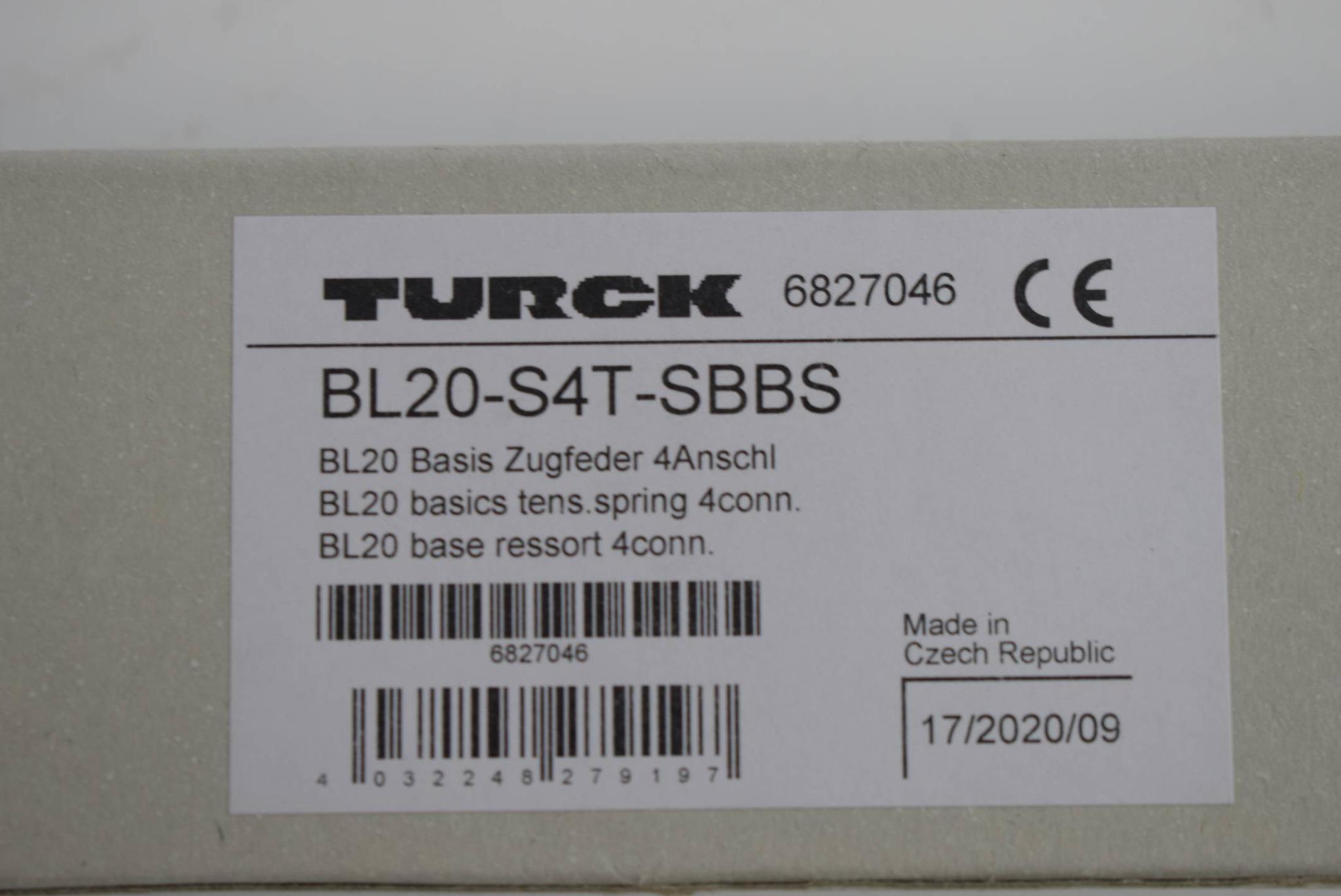 Produktfoto 5 von Turck Basis Zugfeder 4 Anschluss BL20-S4T-SBBS 6827046