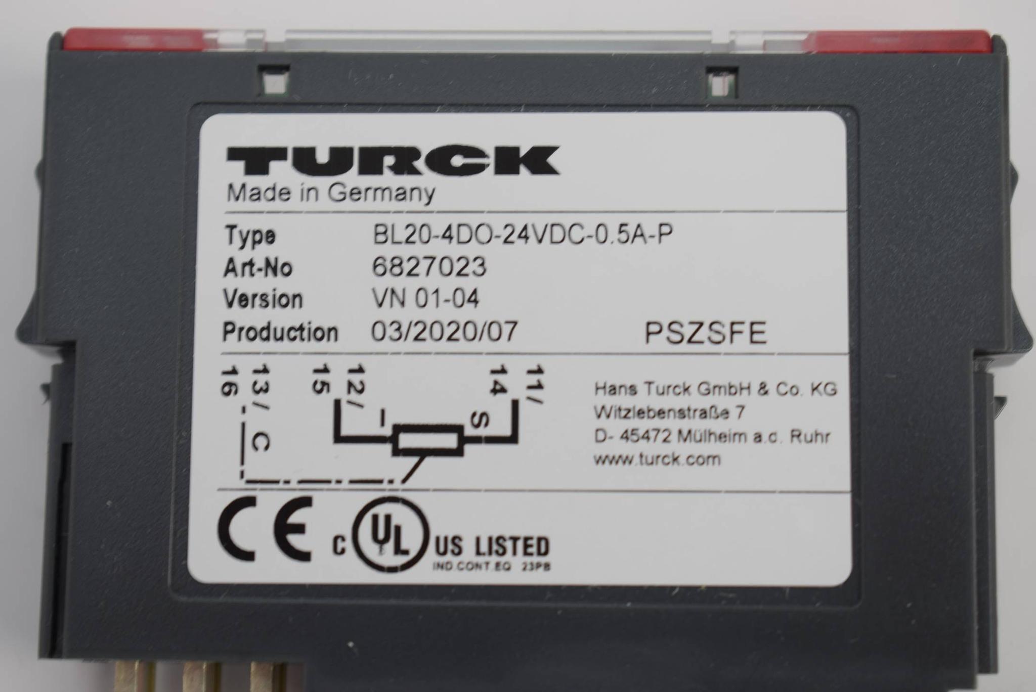 Produktfoto 3 von Turck Elektronik Digitalausgabe BL20-4DO-24VDC-0,5A-P 6827023 Ver. VN 01-04