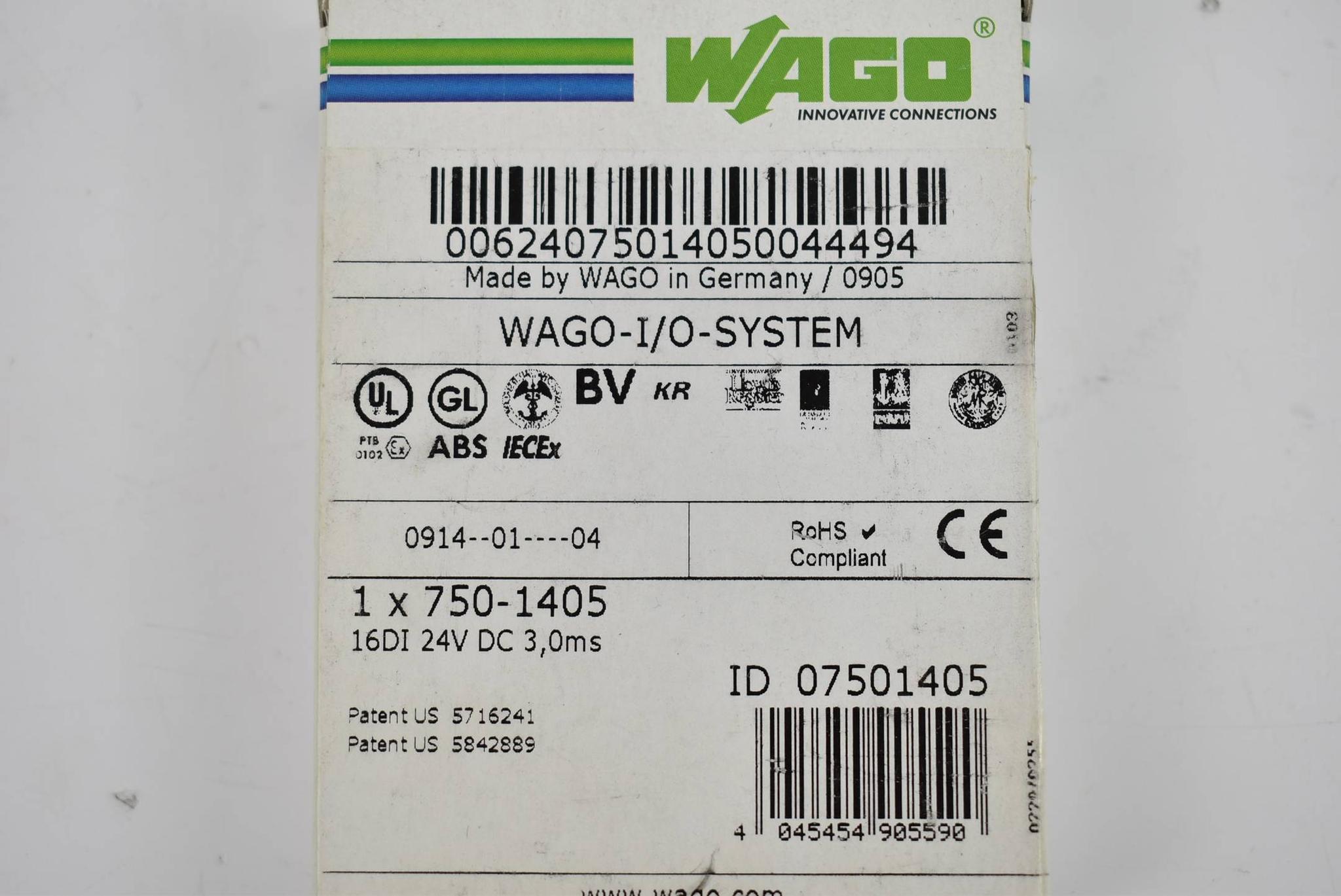 Produktfoto 2 von Wago I/O Systeme 16-Kanal-Digitaleingang DC 24 V 3 ms 750-1405