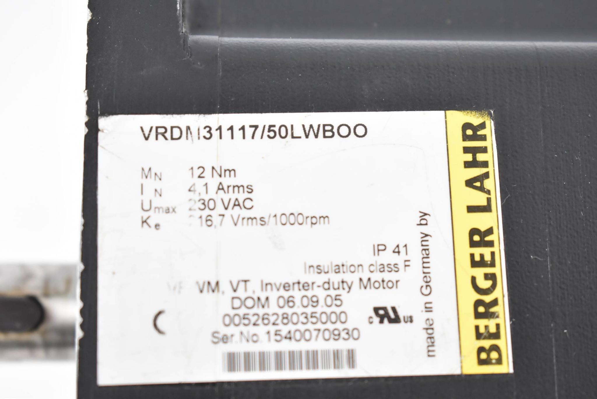 Produktfoto 2 von Berger Lahr Servomotor VRDM31117/50LWBOO