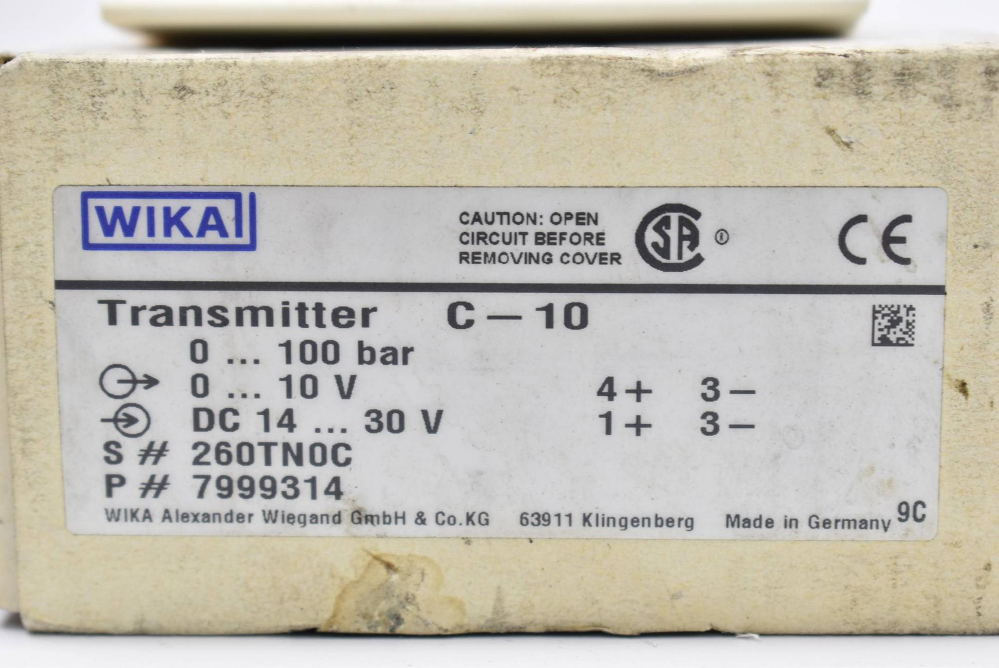 Produktfoto 3 von Wika Kompakt-Druckmessumformer 0-100bar 0-10V DC14-30V C-10