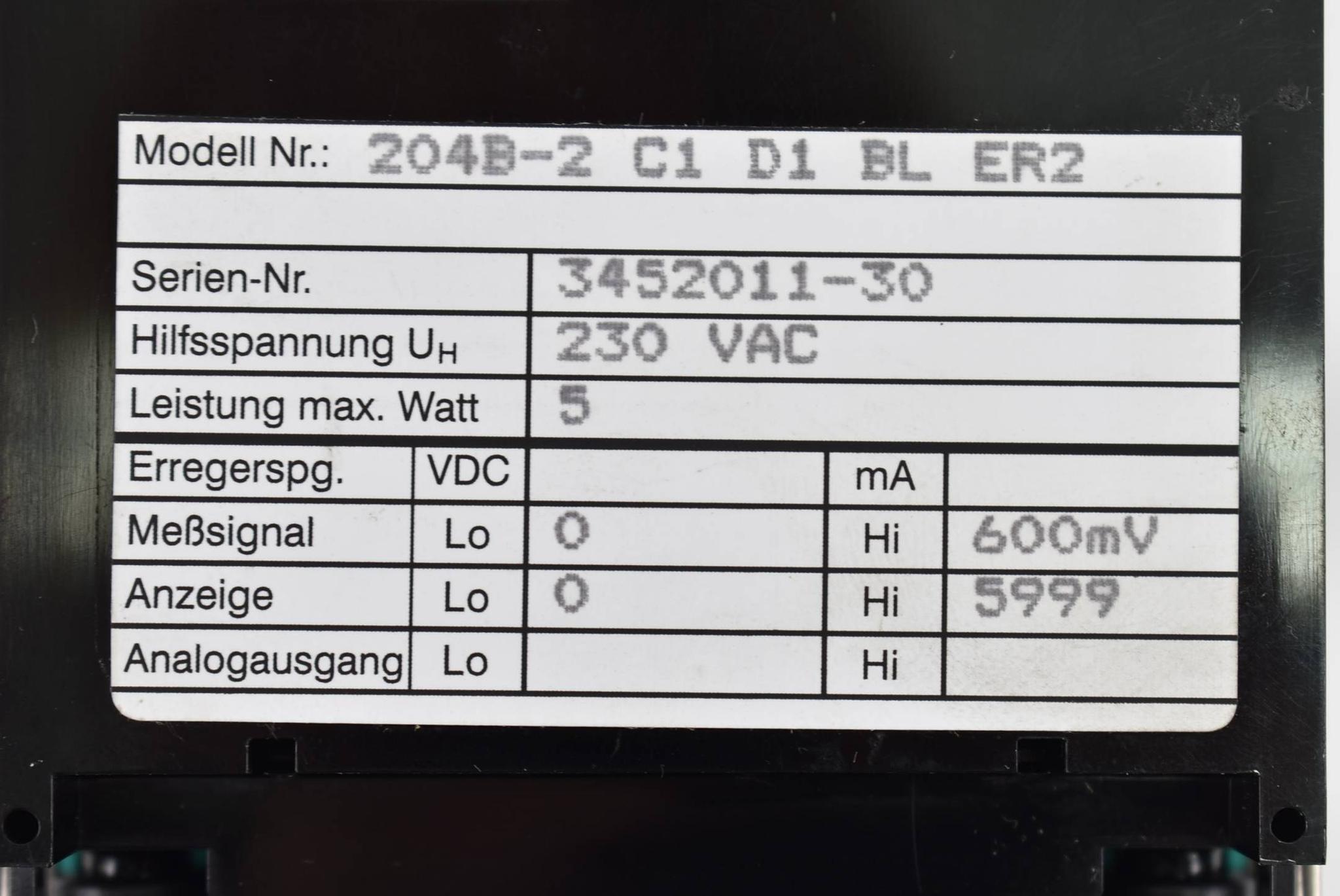 Produktfoto 2 von Newport digitales Messgerät 230VAC 5W 204B-2 C1 D1 BL ER2