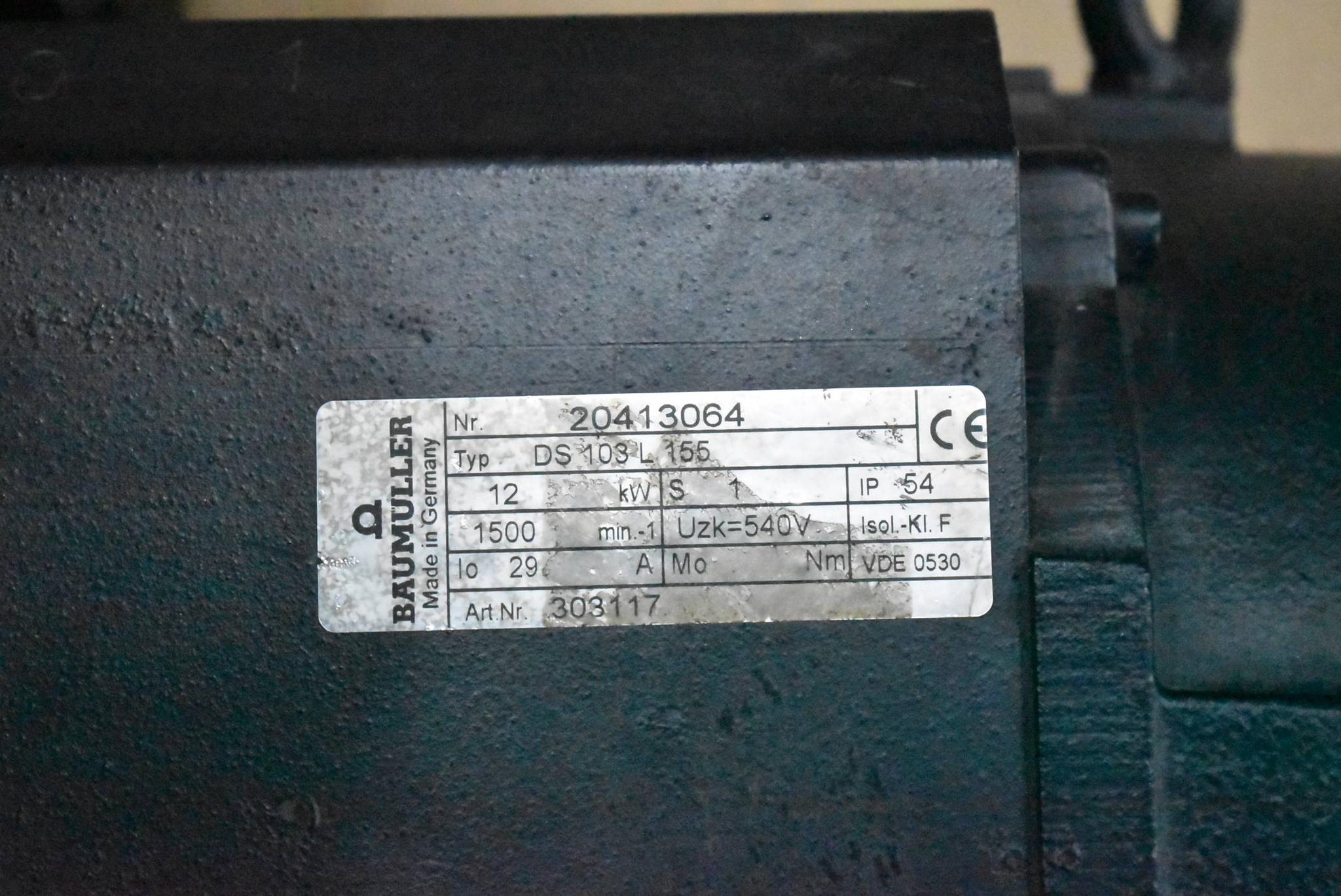 Produktfoto 4 von Baumüller Servomotor 12kW 29A 1500rpm 540V DS 103  L 155 inkl. DF56-2A