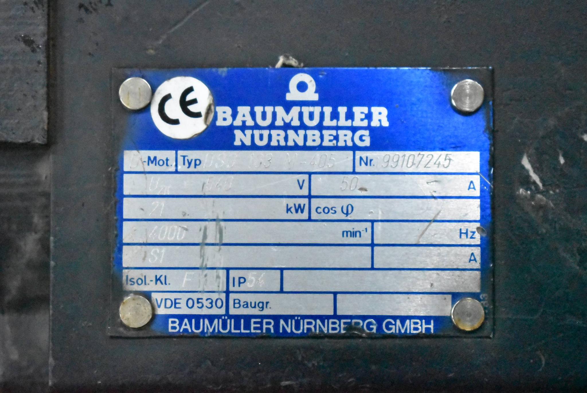 Produktfoto 3 von Baumüller Servomotor 540V 21Kw 4000rpm DSG 103 M-405 inkl. DF56-2A