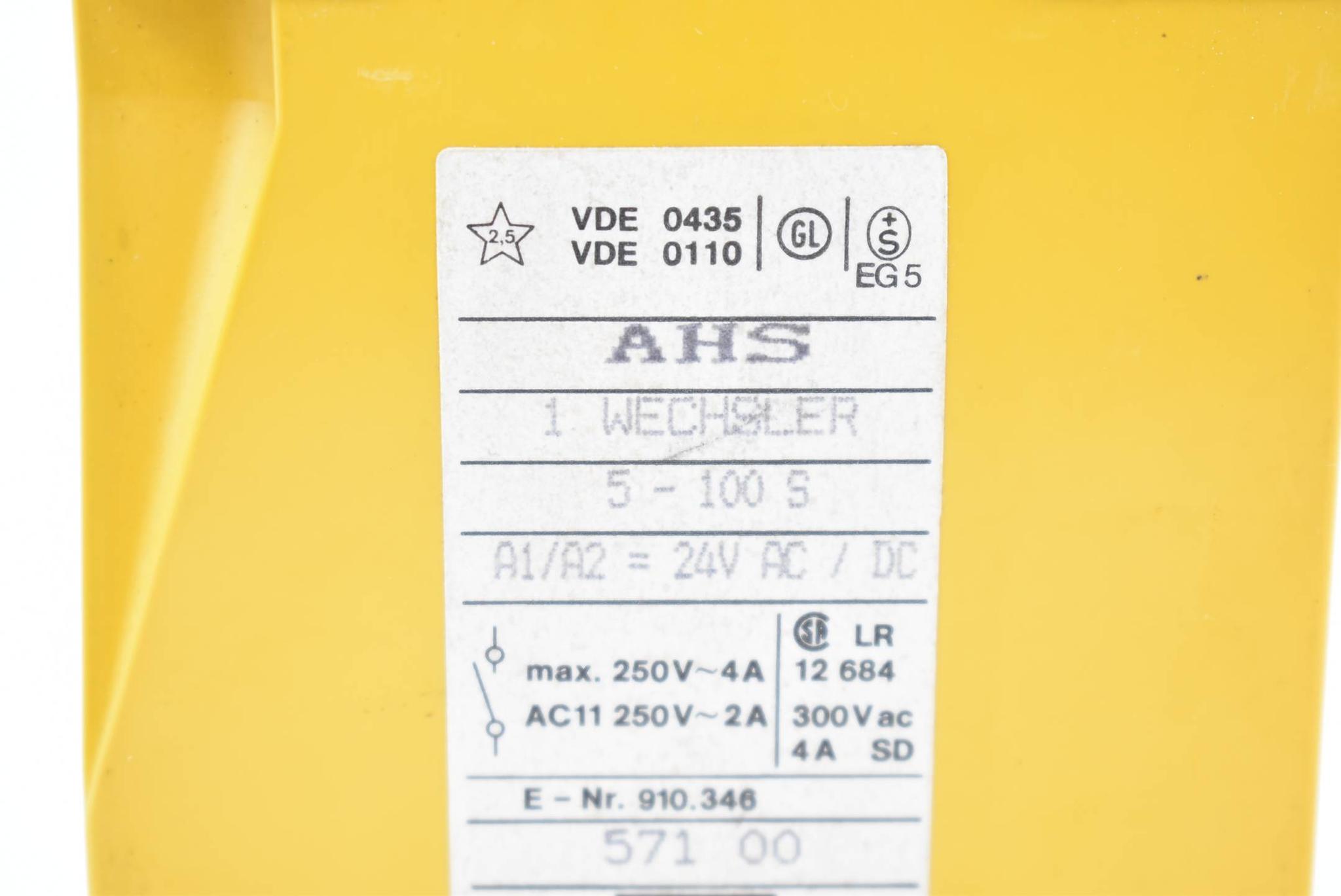 Produktfoto 3 von AEG AHS Zeitrelais 1 Wechsler 5-100s 24V AC/DC 571 00 ( 910.346.571.00 )