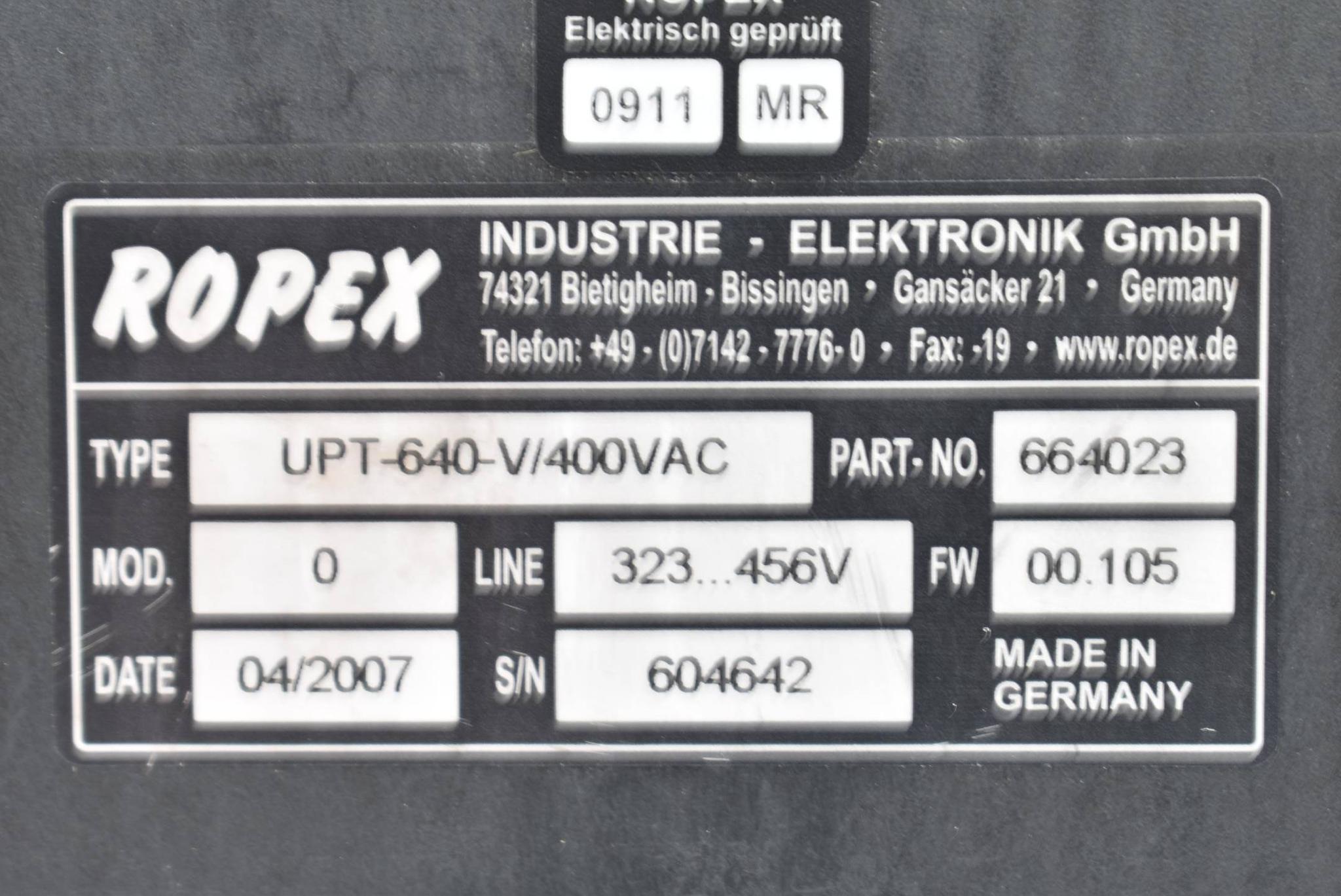 Produktfoto 2 von Ropex Temperaturregler 323-456V UPT-640-V/400V ( 664023 )