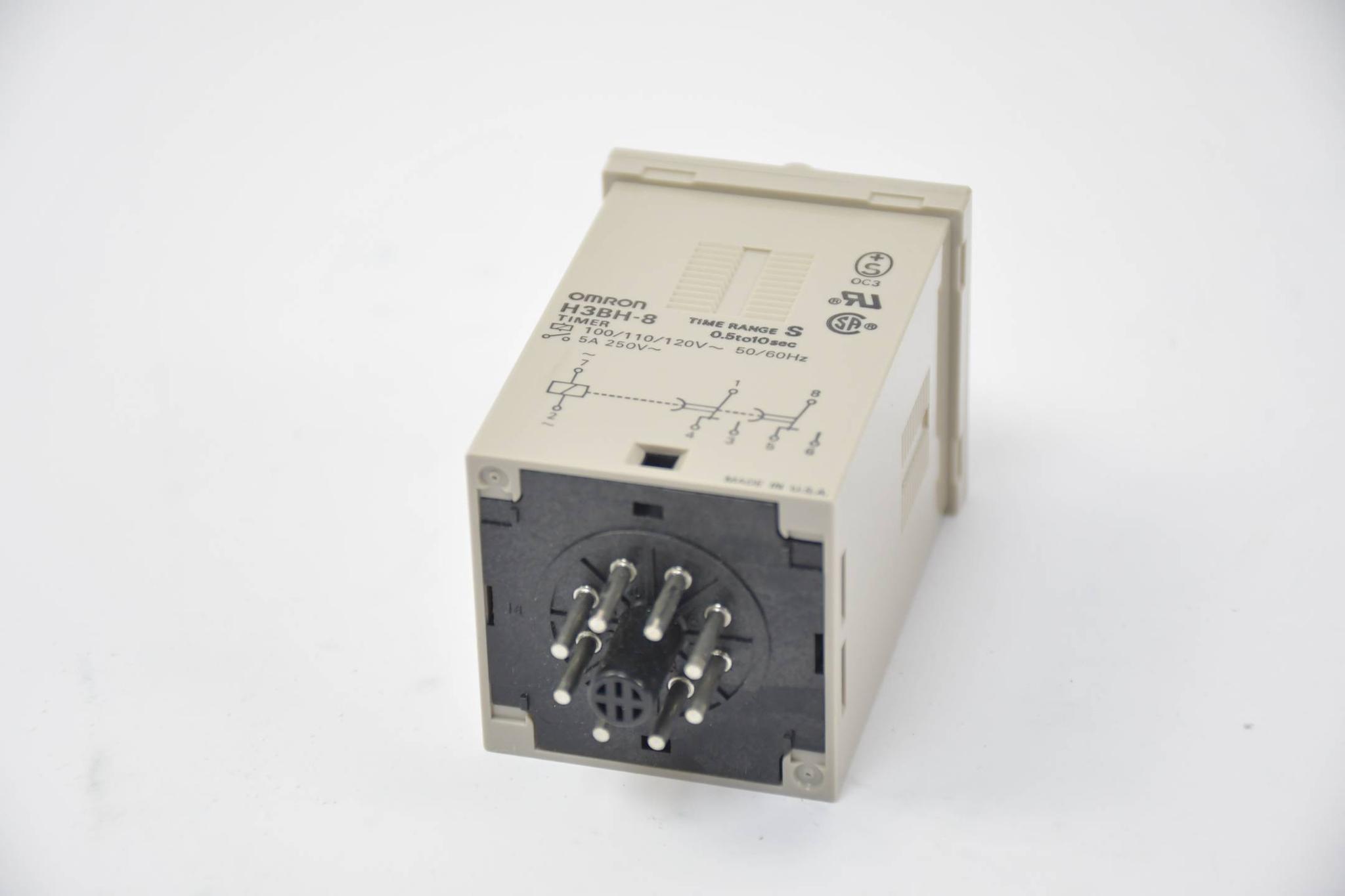 Omron Timer 100/ 110 / 120VAC , 0.5 / 1/ 5 / 10 S ( H3BH-8 )