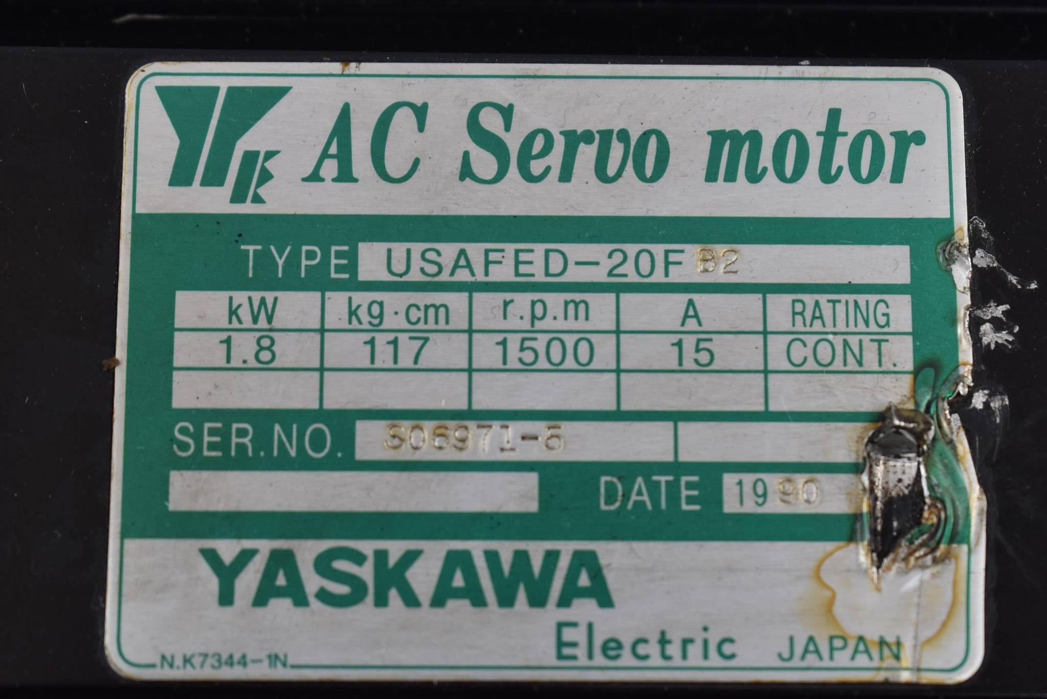 Produktfoto 4 von Yaskawa Electric AC Servo Motor USAFED-20FB2