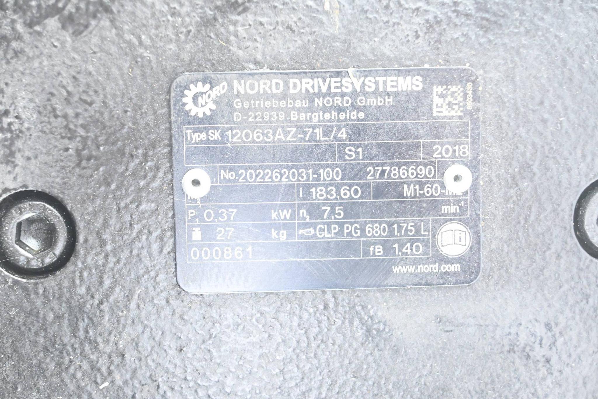 Produktfoto 3 von Nord 3~ Motor SK71L/4 inkl. Nord Getriebe 12063AZ-71L/4