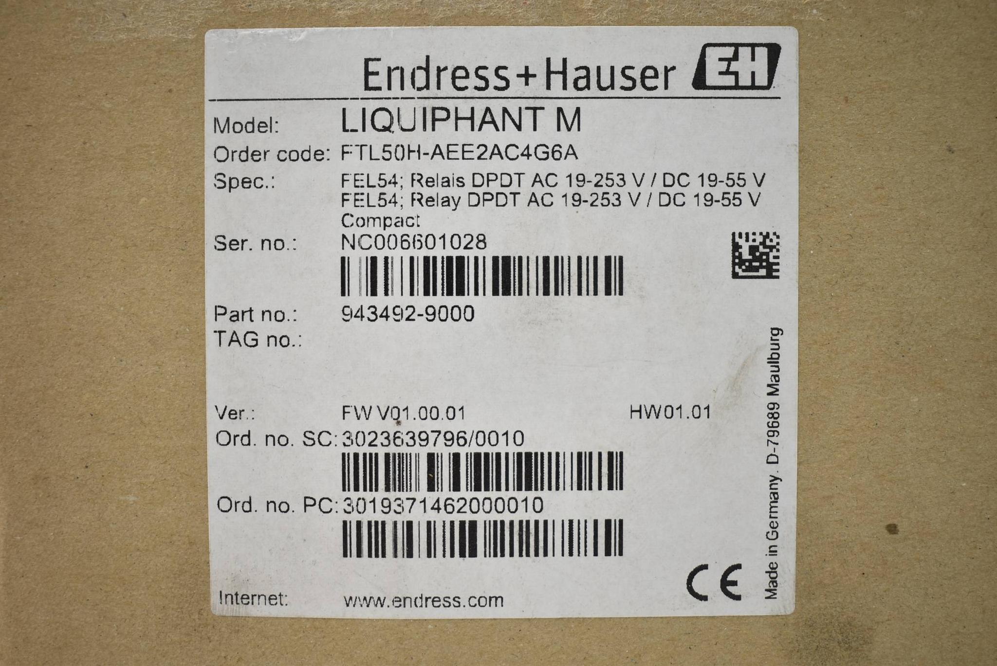 Produktfoto 2 von Endress+Hauser Liquiphant M FTL50H-AEE2AC4G6A ( 19-253VAC 19-55VDC ) HW01.01