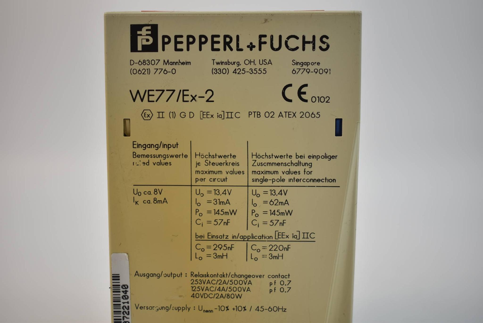 Produktfoto 2 von Pepperl+Fuchs Trennverstärker WE77/Ex-2