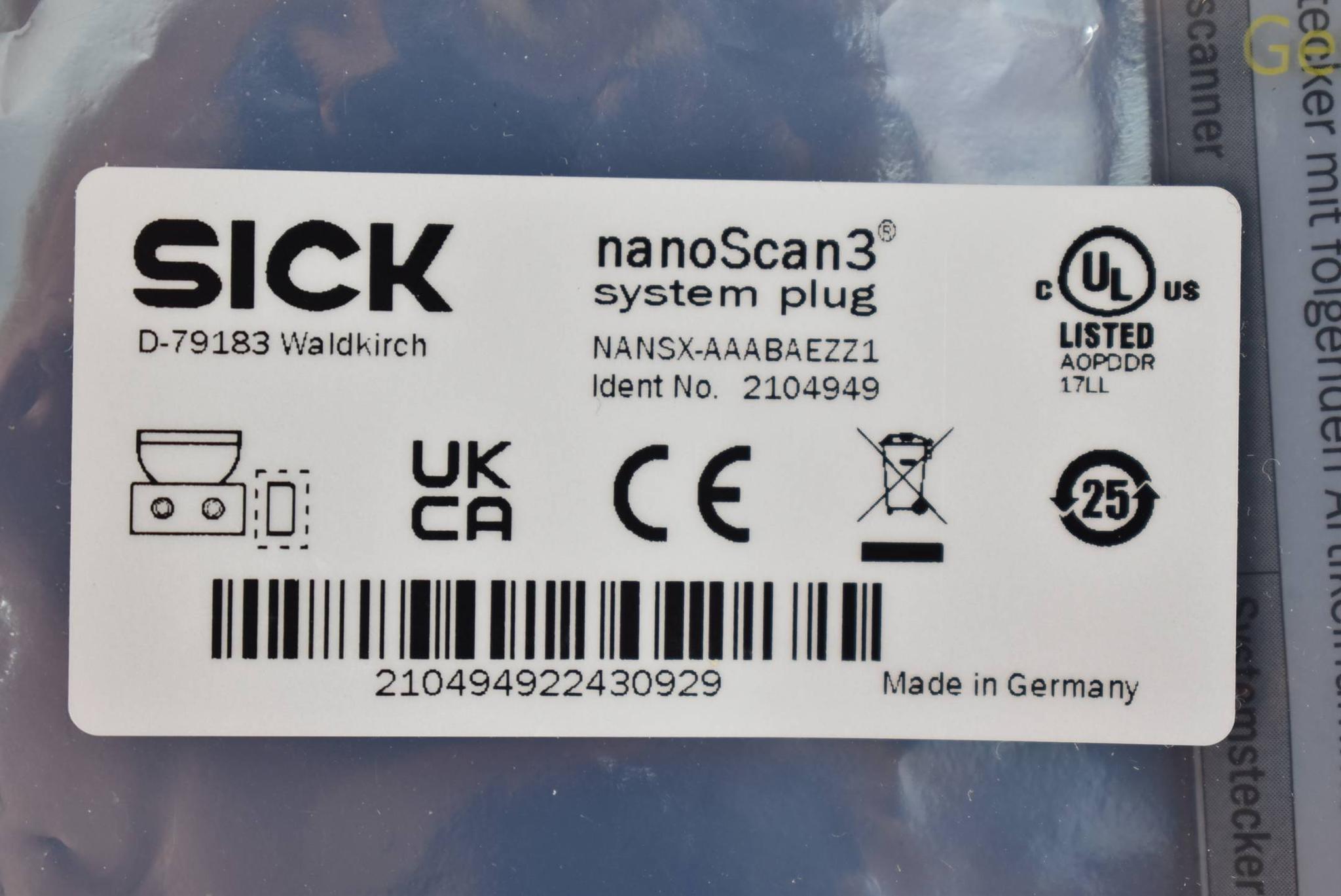 Produktfoto 2 von Sick nanoScan3 System plug NANSX-AAABAEZZ1 ( 2104949 )