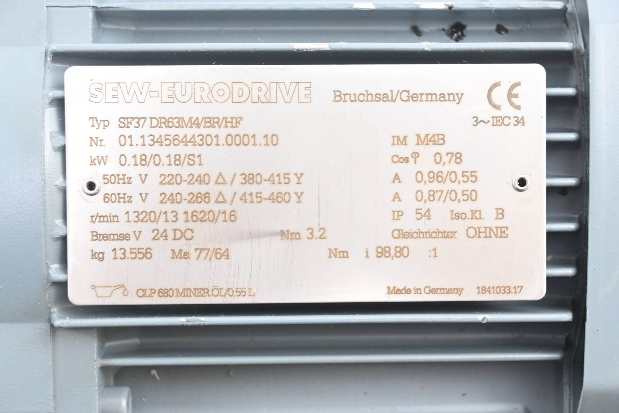 Produktfoto 2 von SEW Eurodrive Getriebemotor SF37 DR63M4/BR/HF ( SF37DR63M4/BR/HF )