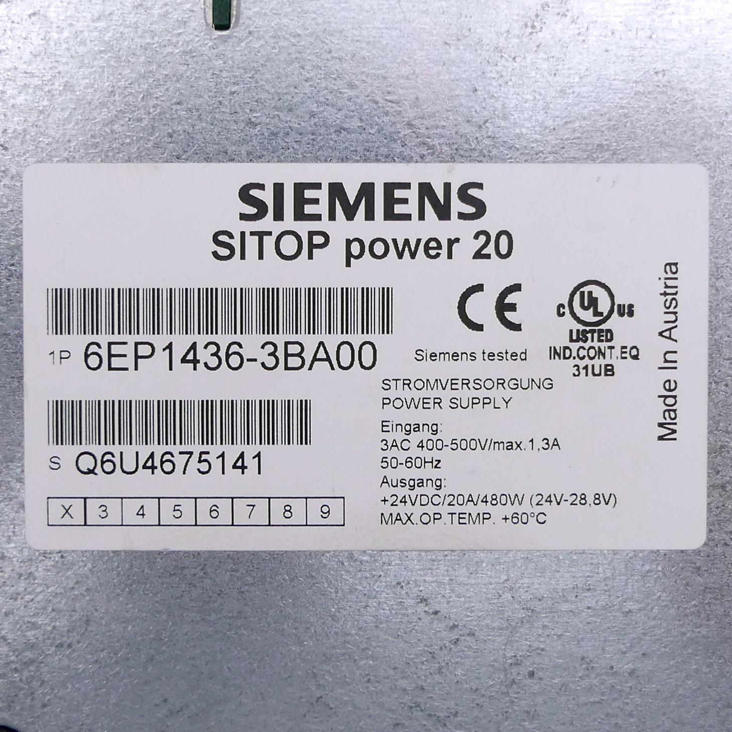 Produktfoto 2 von SIEMENS Netzgerät SITOP Power 20