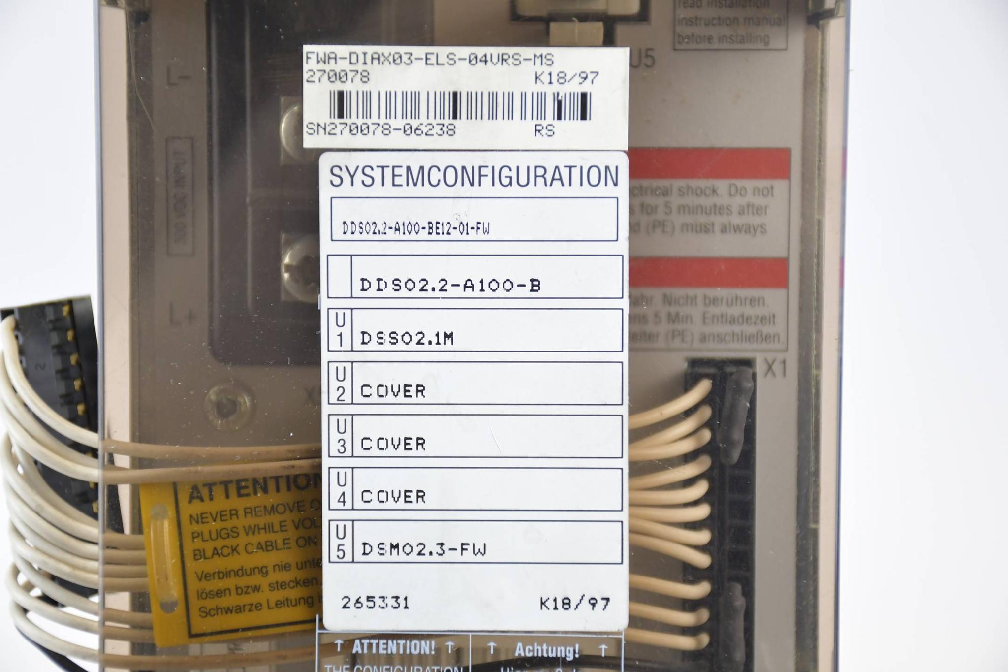 Produktfoto 3 von Indramat Rexroth AC Servo DDS02.2-A100-BE12-01-FW ( R911265331 ) konfiguriert