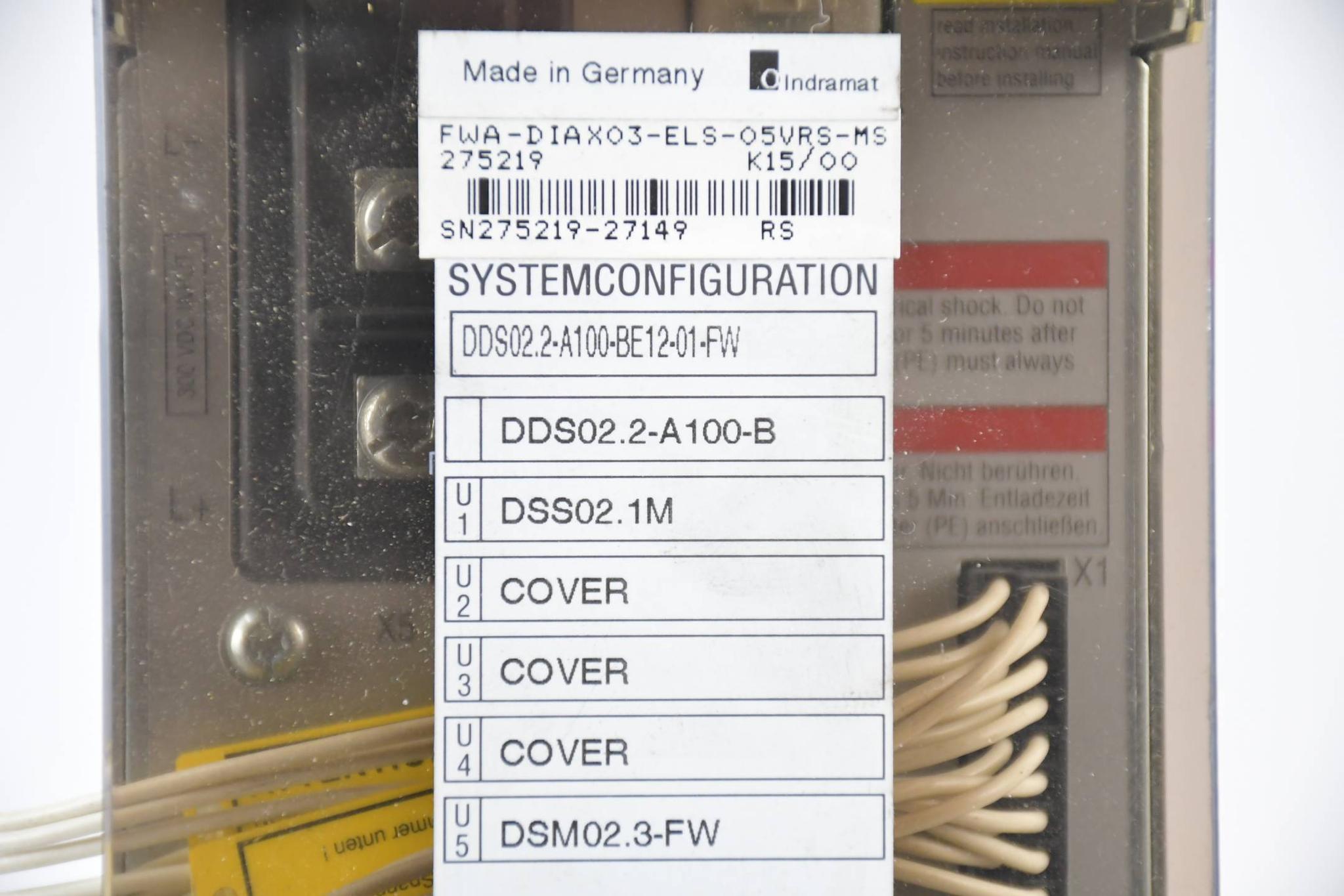 Produktfoto 3 von Indramat Rexroth AC Servo DDS02.2-A100-BE12-01-FW ( R911265331 ) konfiguriert