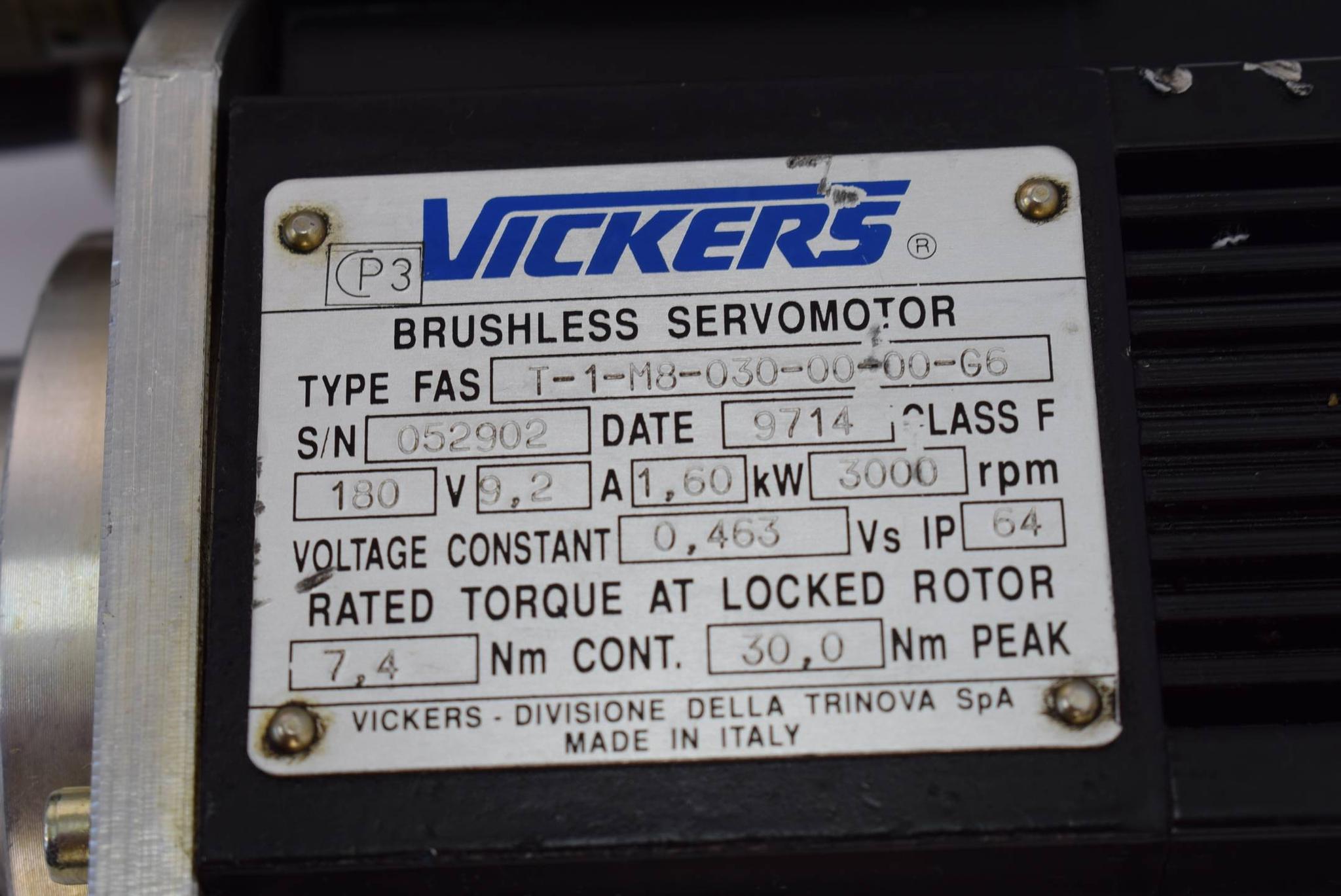 Produktfoto 2 von Vickers Brushless Servomotor T-M8-030-00-00-G6 Inkl. HP miniGears 100-7