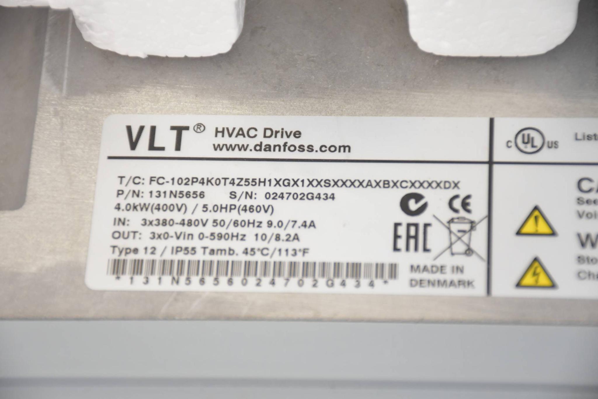 Produktfoto 3 von Danfoss VLT® HVAC FC-102 FC-102P4K0T4Z55H1XGX1XXSXXXXAXBXCXXXXDX ( 131N5656 )