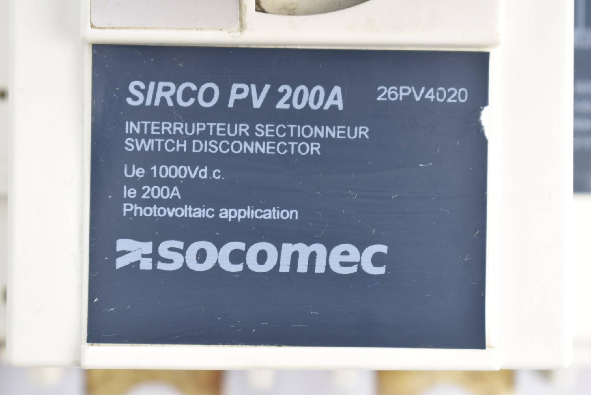 Produktfoto 2 von Socomec Sirco PV200A  Photo Voltaic Schalter 26PV4020