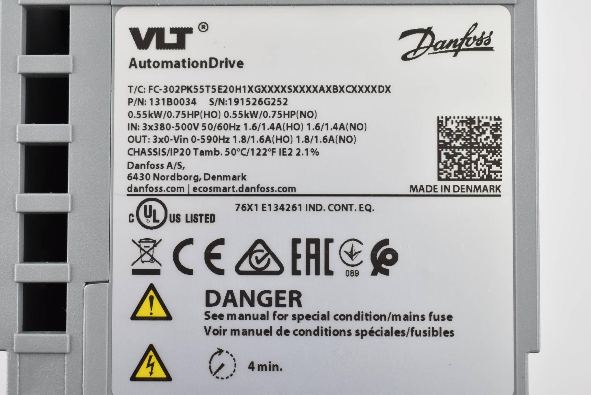 Produktfoto 4 von Danfoss VLT Wechselrichter FC-302PK55T5E20H1XGXXXXSXXXXAXBXCXXXXDX ( 131B0034 )