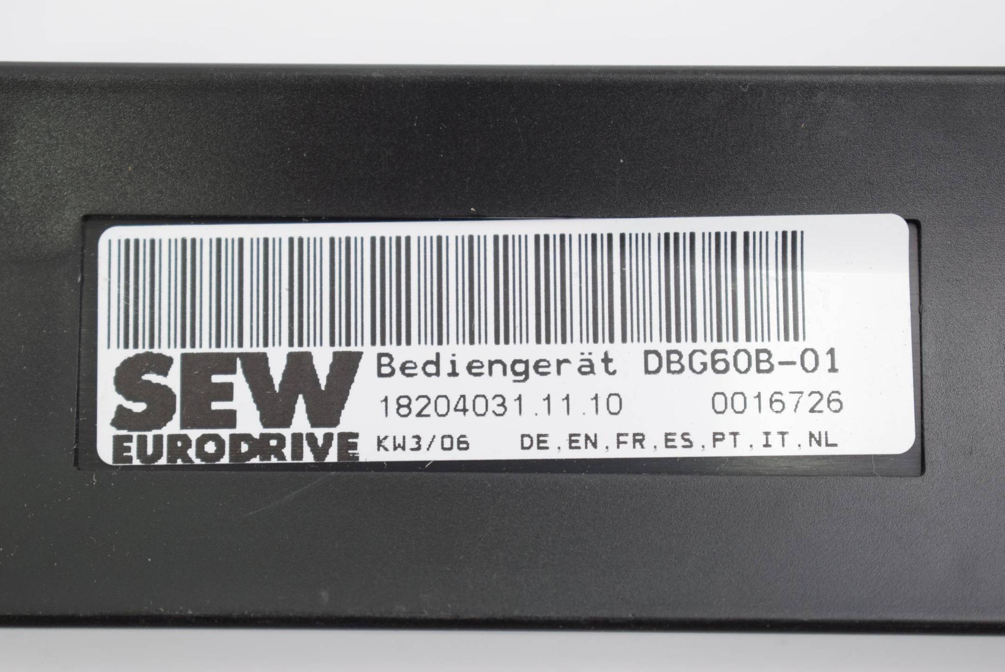 Produktfoto 1 von SEW Eurodrive Bediengerät DBG60B-01 ( 18204031.11.10 )