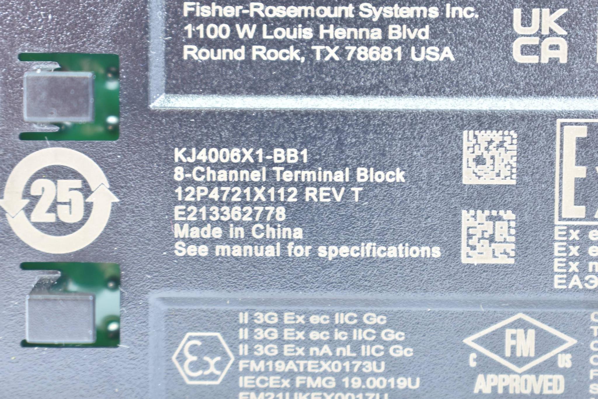 Produktfoto 3 von Emerson 8-Channel Terminal Block KJ4006X1-BB1