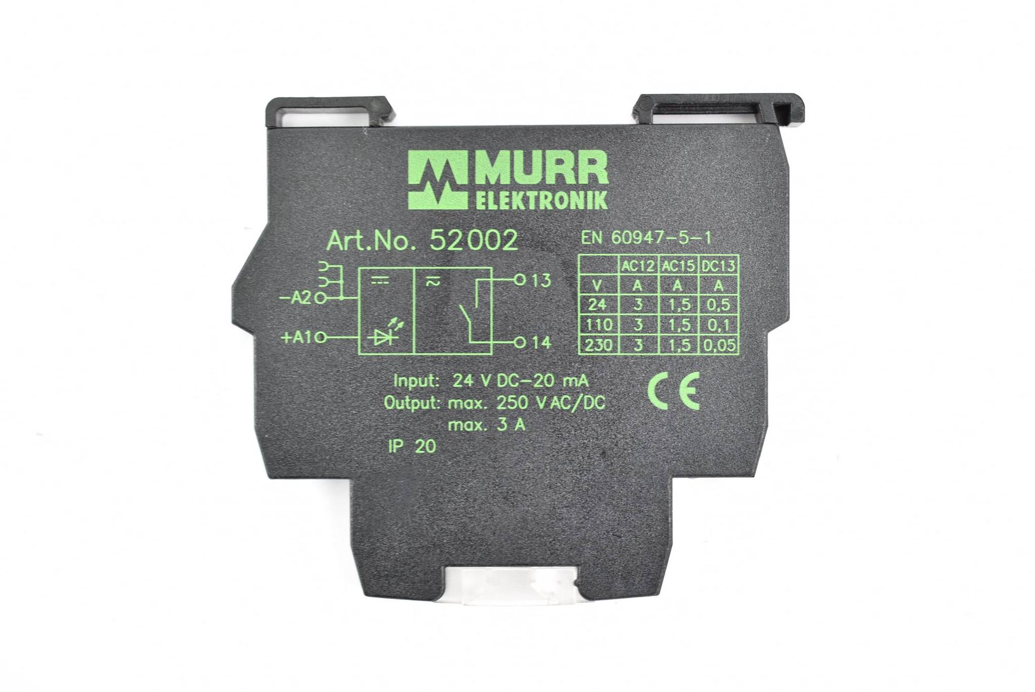 Produktfoto 1 von Murr elektronik Ausgangsrelais 24 V DC 20 mA 52002