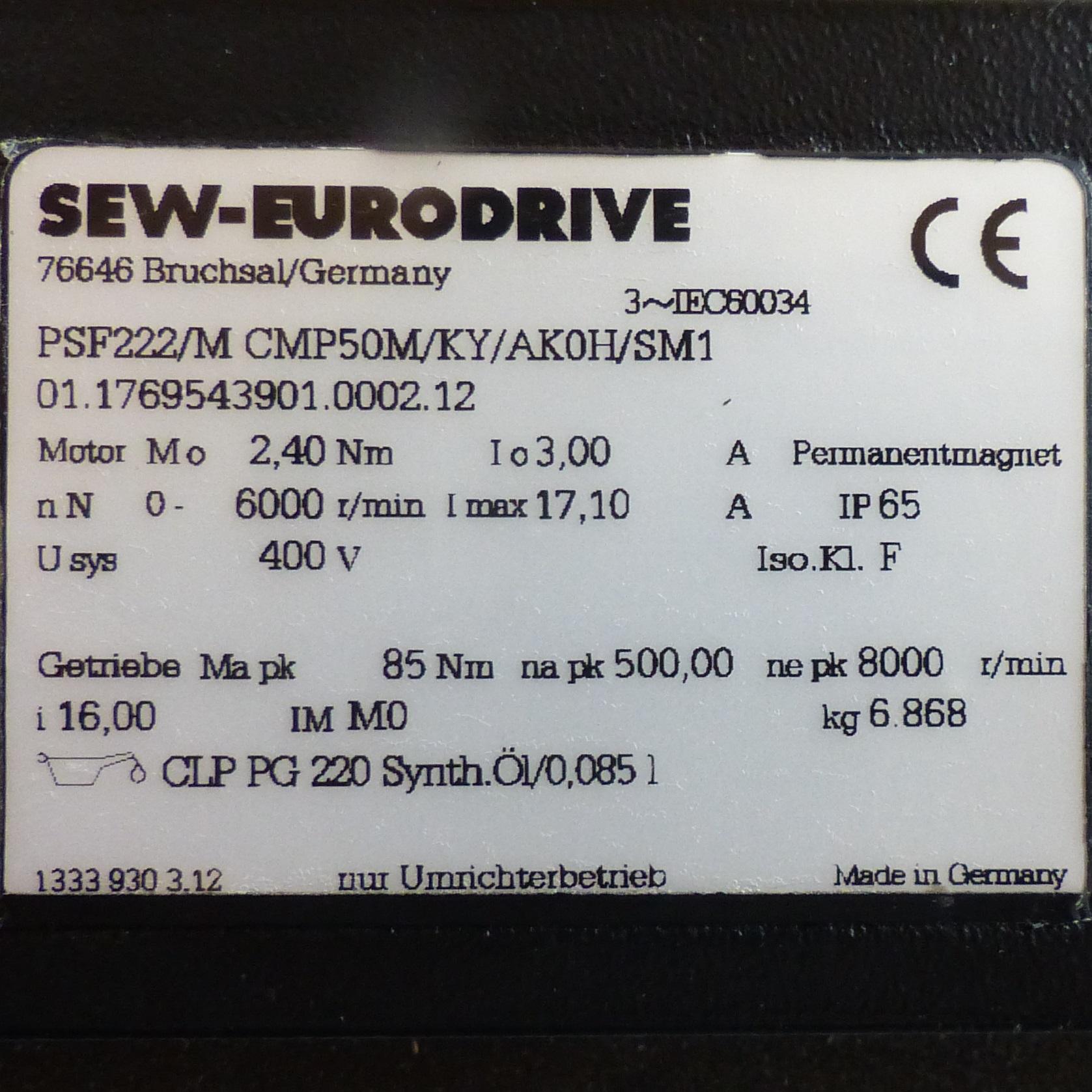 Produktfoto 2 von SEW-EURODRIVE Servomotor