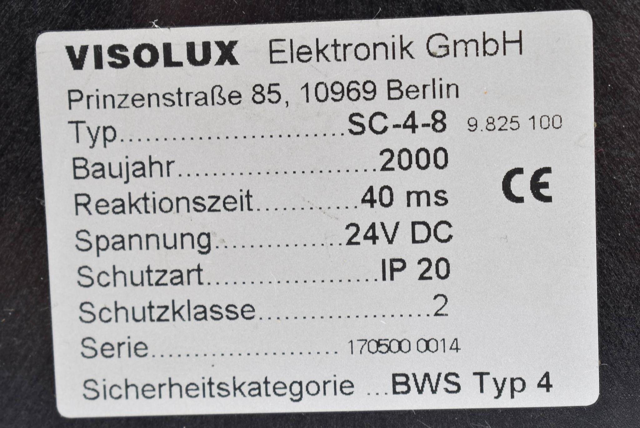 Produktfoto 3 von Visolux Elektronik 2000 40ms 24VDC BWS Typ 4 SC-4-8