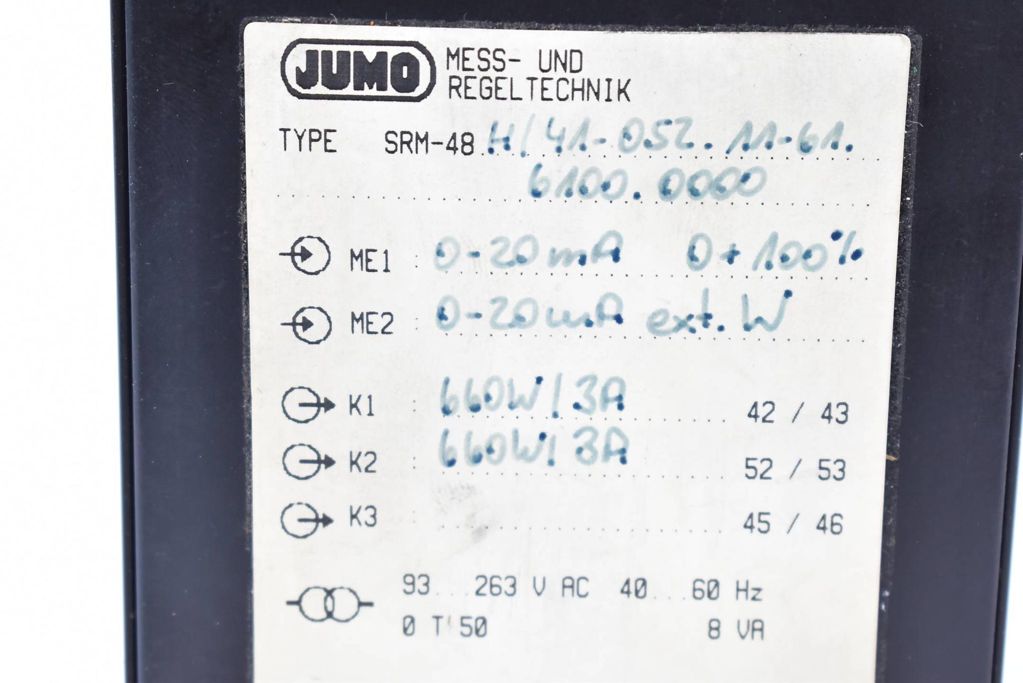 Produktfoto 2 von Jumo Dicon SM SRM-48H Temperaturregler SRM-48H/41-052.11-61-6100.0000