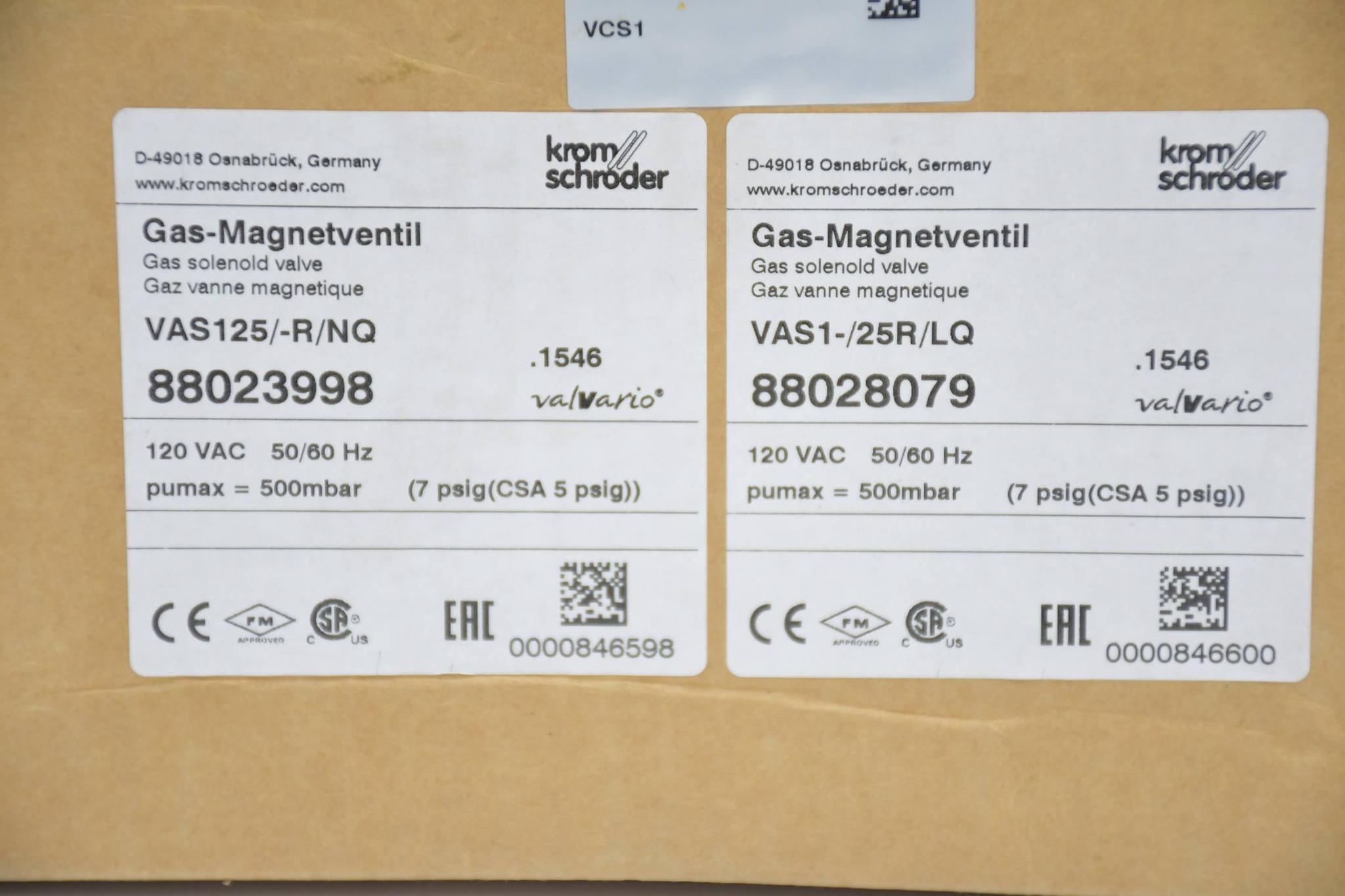 Produktfoto 4 von Krom Schröder Gas-Magnetventil VAS125/-R/NQ VAS1-/25R/LQ