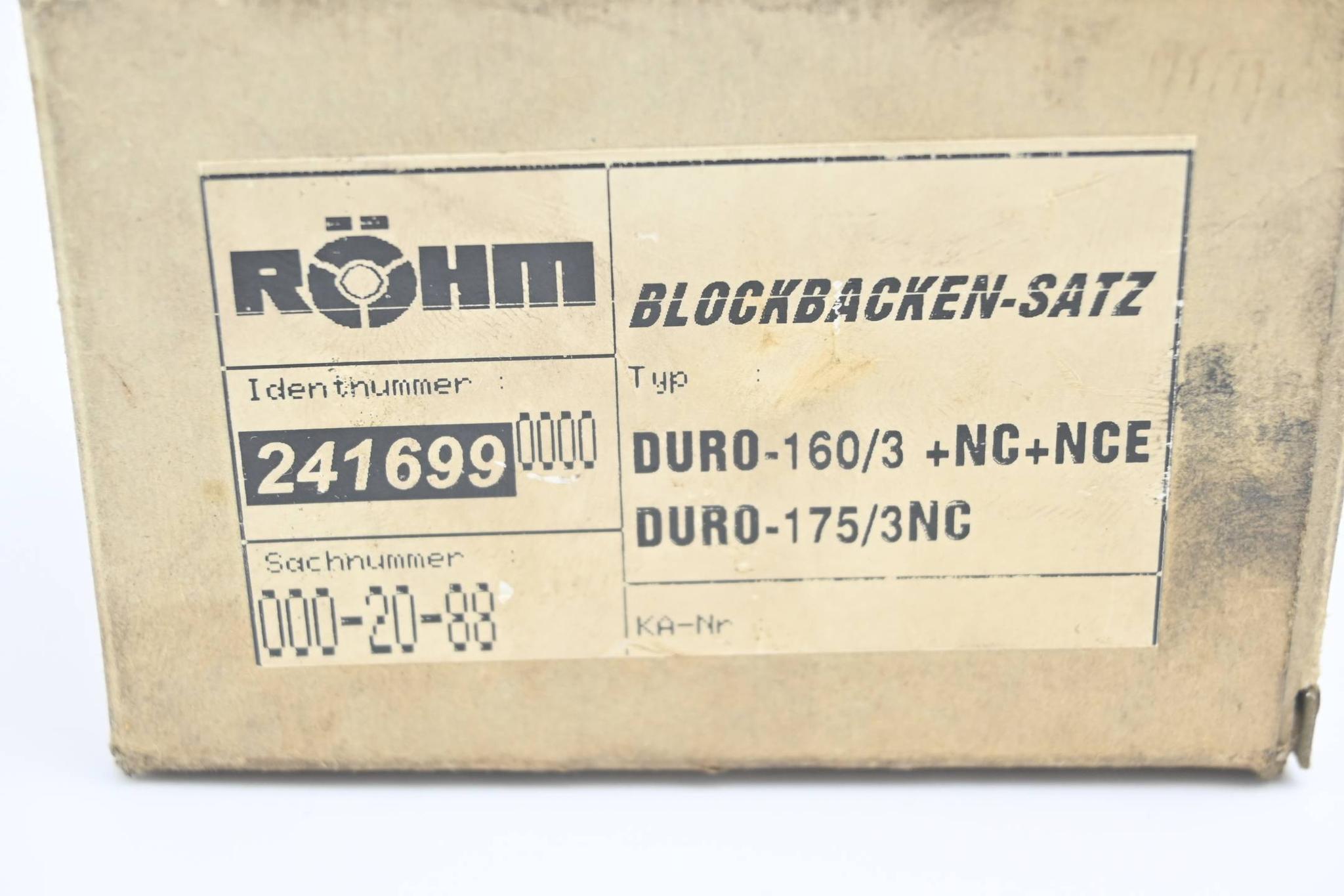 Produktfoto 3 von Röhm Blockbackensatz DURO-160/3+NC+NCE DURO-175/3NC ( 241699 )