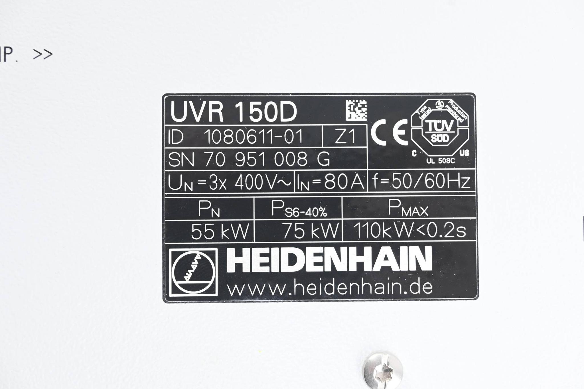 Produktfoto 4 von Heidenhain Umrichter-Versorgungseinheit UVR 150D ( 1080611-01 ) Ver. Z1