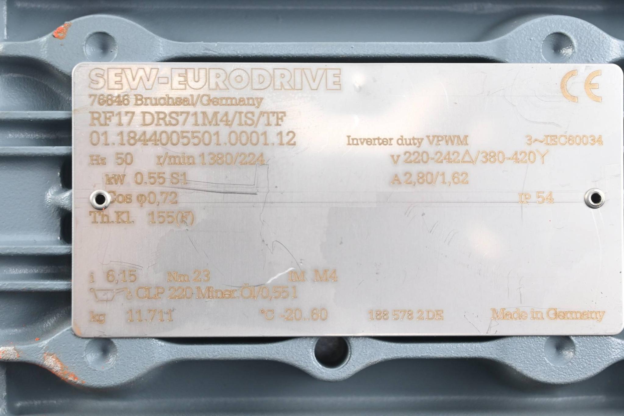 Produktfoto 2 von SEW Eurodrive Getriebemotor RF17 DRS71M4/IS/TF ( RF17DRS71M4/IS/TF )