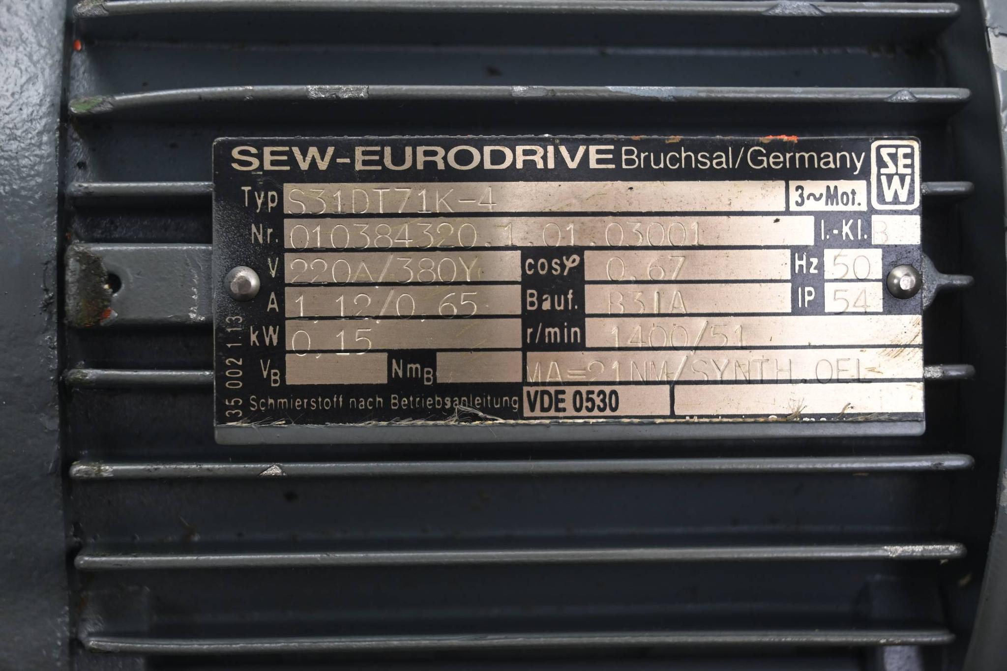 Produktfoto 2 von SEW Eurodrive Getriebemotor S31DT71K-4 ( S31 DT71K-4 )