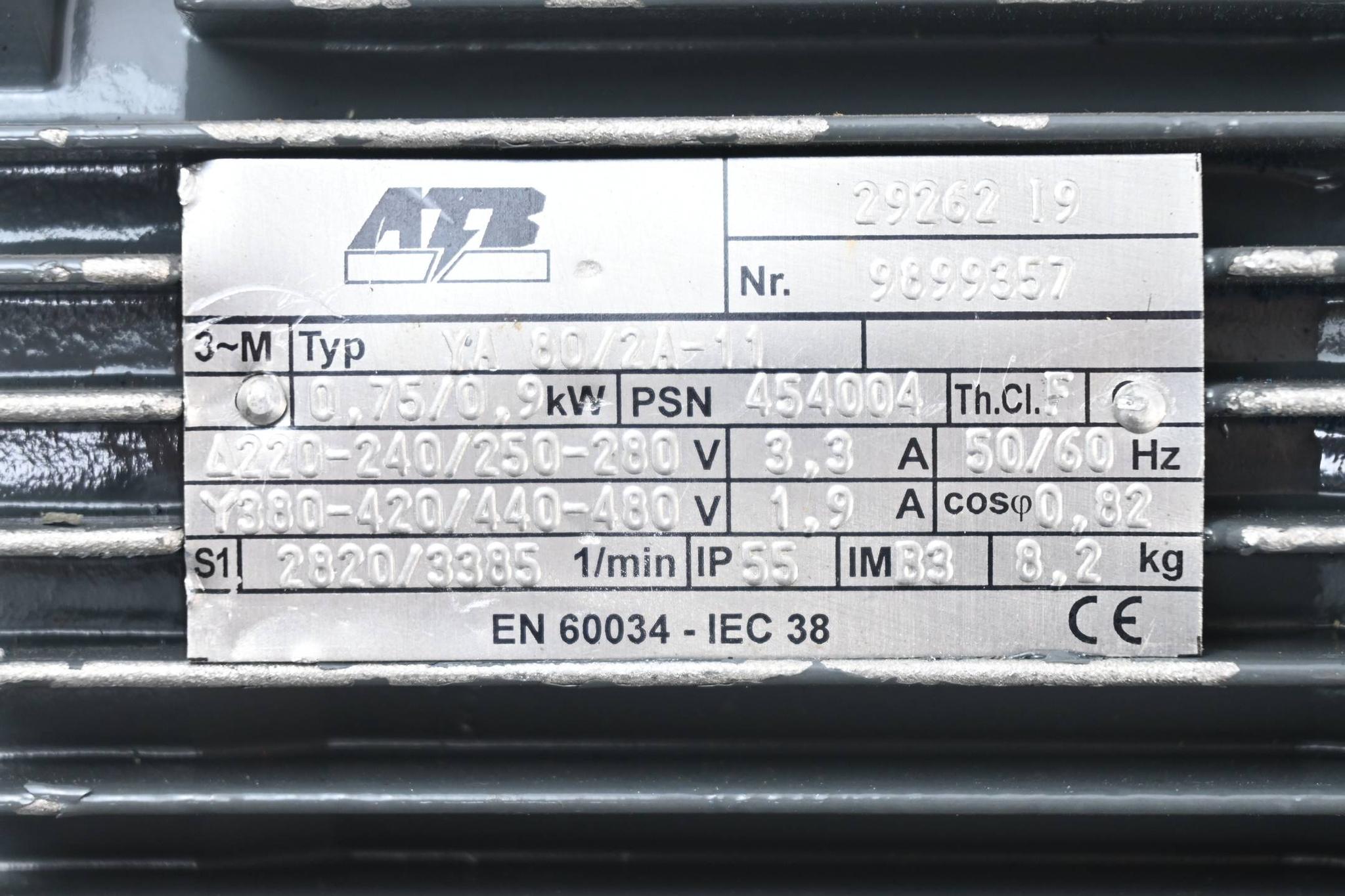 Produktfoto 2 von ATB Elektromotor YA 80/2A-11 ( 0,75/0,9 kW )