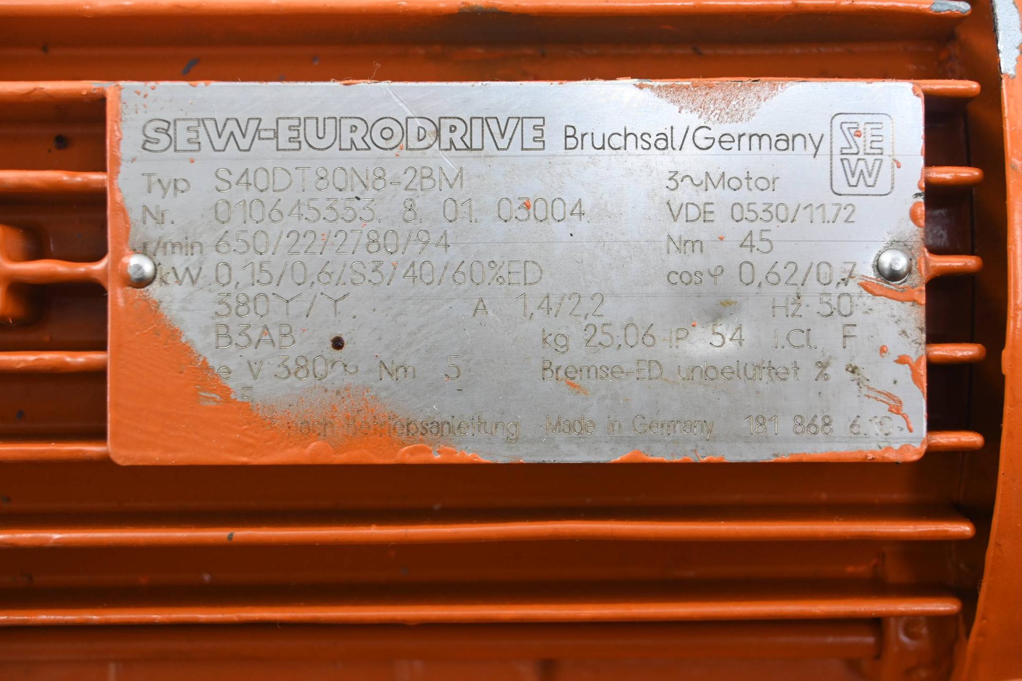 Produktfoto 2 von SEW Eurodrive Getriebemotor S40DT80N8-2BM ( S40 DT80N8-2BM )