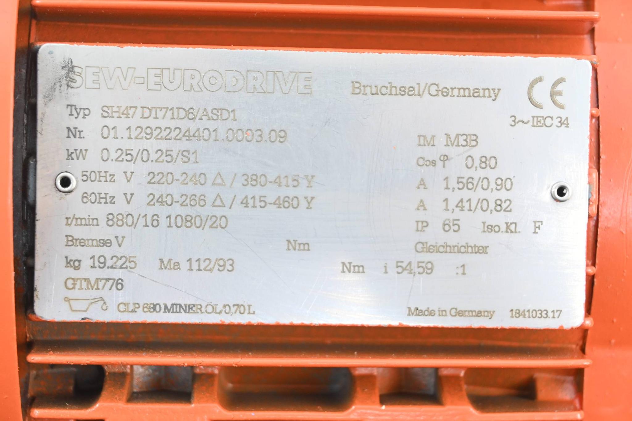 Produktfoto 2 von SEW Eurodrive Getriebemotor SH47DT71D6/ASD1 ( SH47 DT71D6/ASD1 )